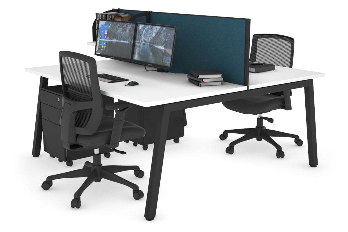 Quadro 2-Person Office Workstation Desk - 1800L x 800W with Cable Management - Perfect for Shared Workspaces & Collaborative Offices