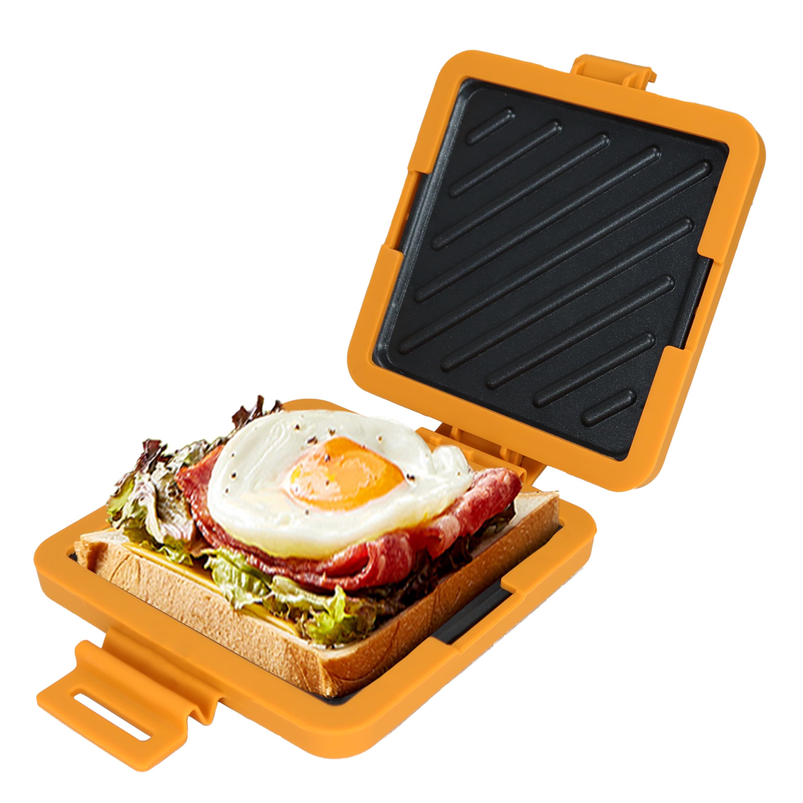 Microwave Toastie Sandwich Maker - Quick & Easy Grilled Cheese & Breakfast Toaster, Compact & Portable for Small Kitchens, Dorm Rooms, Offices - Non-Stick, Easy to Clean (Yellow) | Perfect for Quick Meals, Late Night Snacks & On-the-Go Lunches