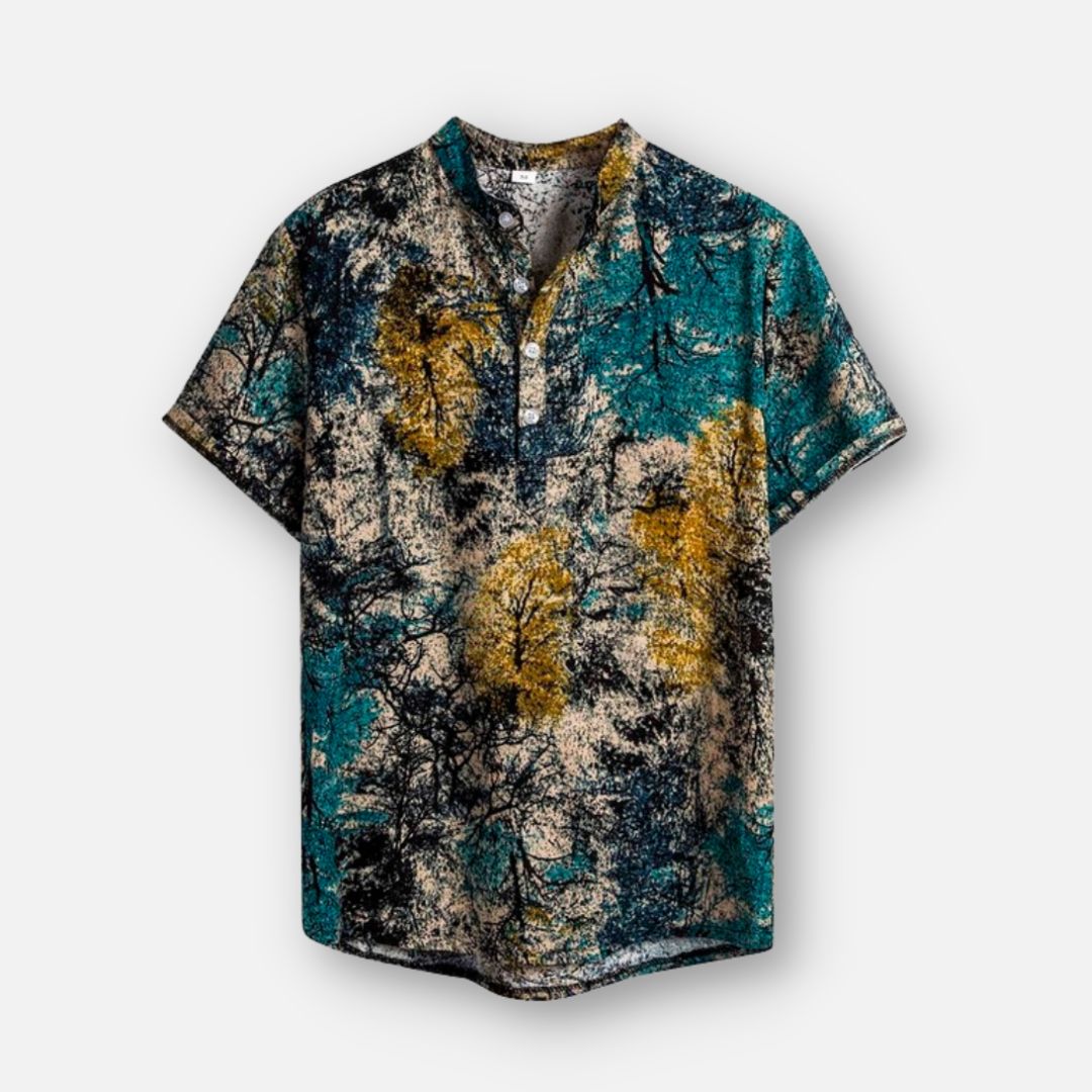 Antonio's Casual Hawaiian Short Sleeve Shirt for Men - Breathable Summer Aloha Shirts with Tropical Floral Print - Perfect for Beach Vacation, Luau Party & Tropical Getaways