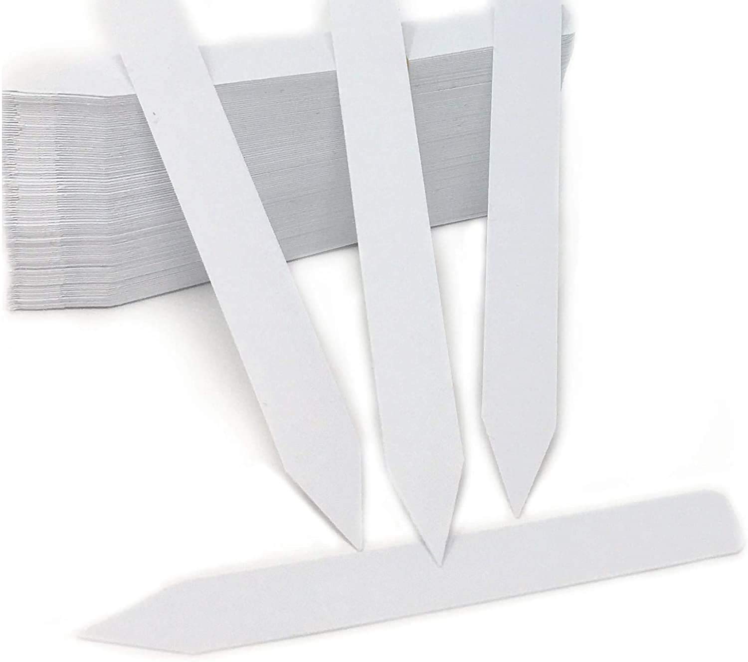 200 Pcs 4 Inch White Plastic Plant Nursery Labels - Waterproof Garden Markers for Seedlings, Herbs & Vegetables - Perfect for Indoor/Outdoor Gardening, Greenhouse & Plant Organization