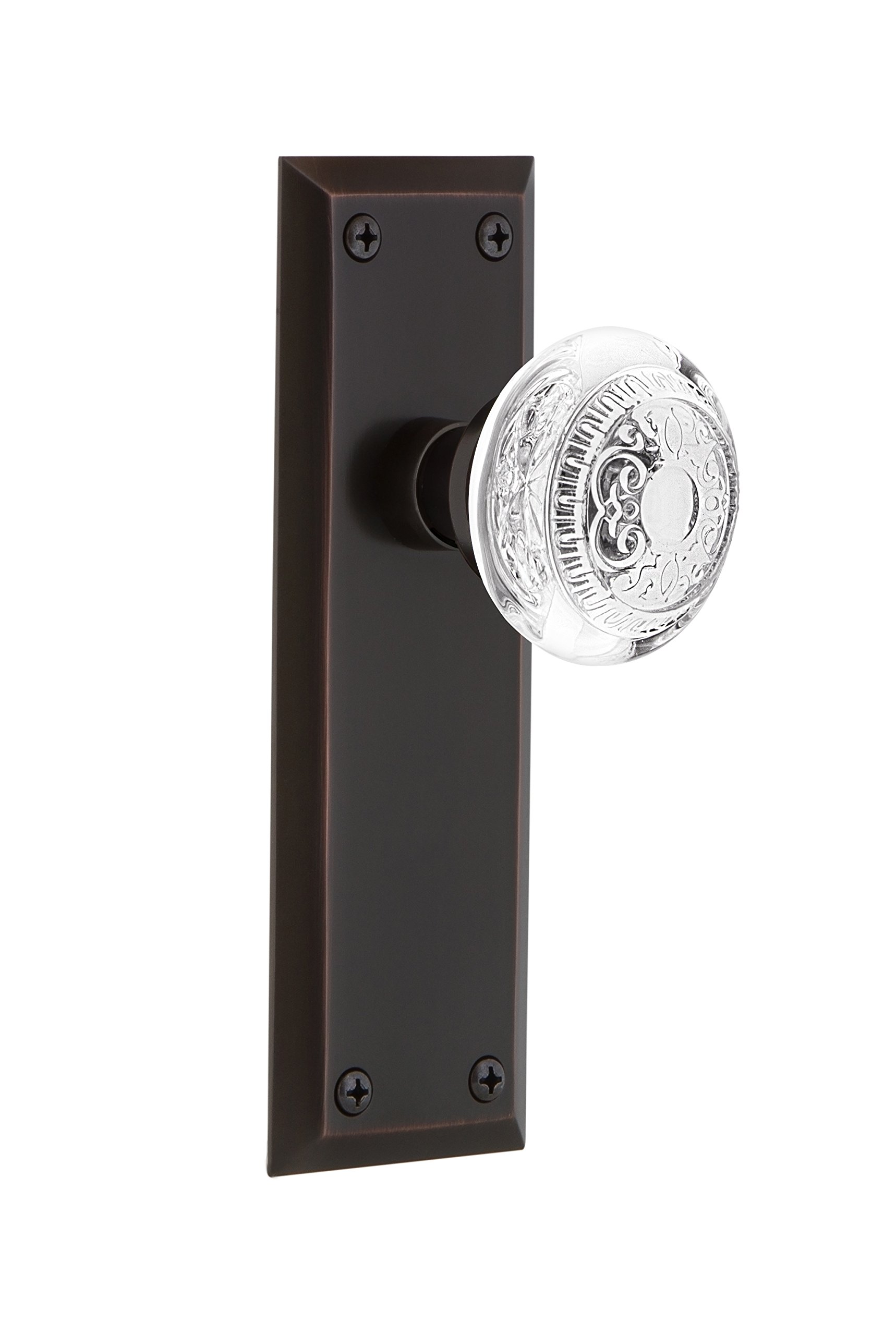 Vintage Crystal Egg & Dart Knob - Nostalgic Warehouse 750297 New York Passage Door Plate, 2.75