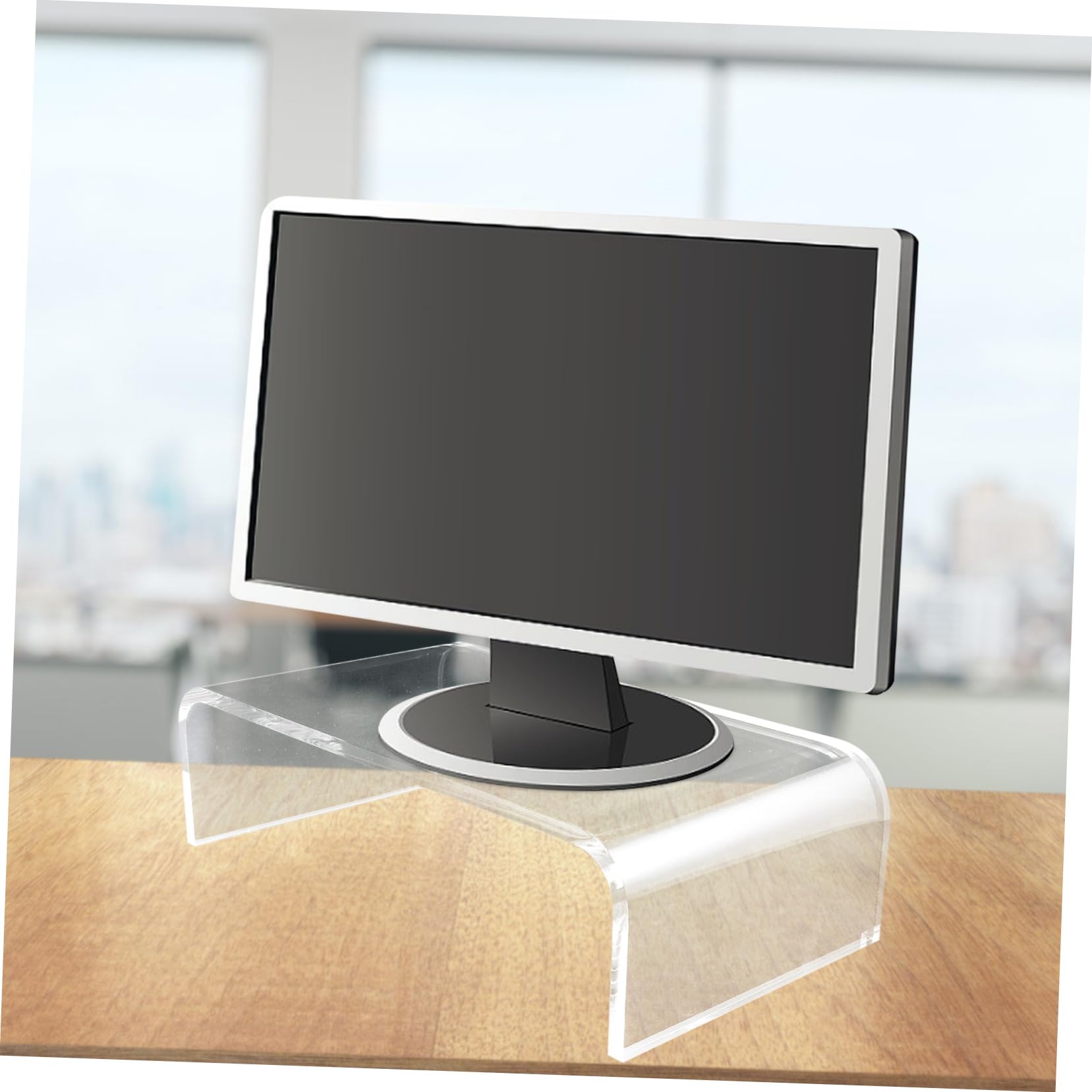 Operitacx Clear Acrylic Monitor Stand for Laptop & Printer - Adjustable Computer Riser with Display Shelf | Perfect for Home Office, Gaming Setup & Workspace Organization
