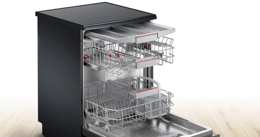 Bosch Series 4 60cm Freestanding Dishwasher SMS4HVB01A - Energy Efficient Stainless Steel Appliance for Modern Kitchens | Perfect for Small Families & Open-Plan Homes