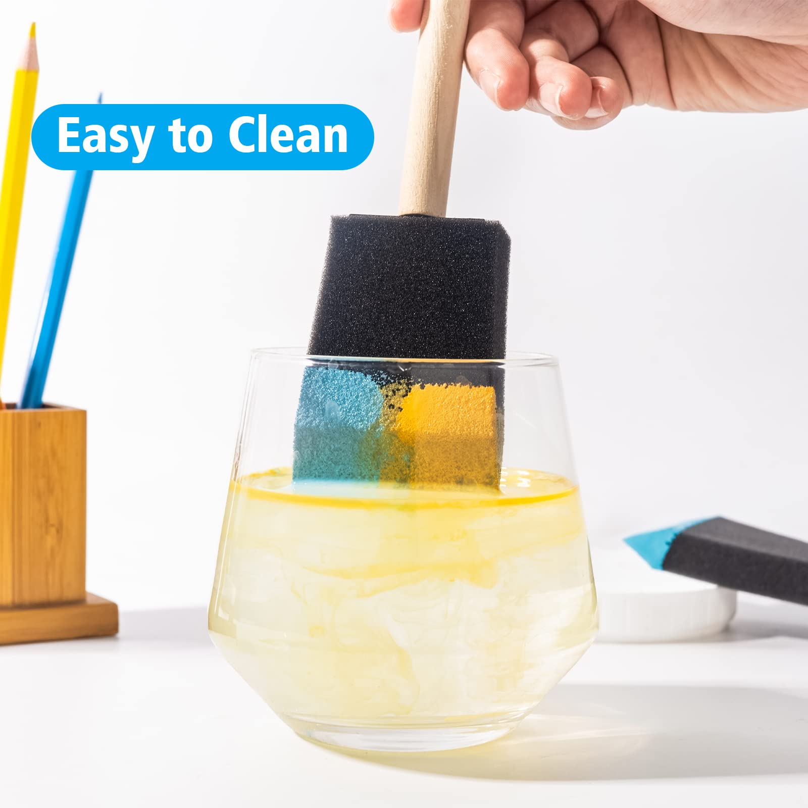 48 Pack 2 Inch Foam Paint Brushes - Bulk Sponge Brushes for DIY, Craft Painting & Staining - Perfect for Home Decor, Furniture Refinishing & Art Projects
