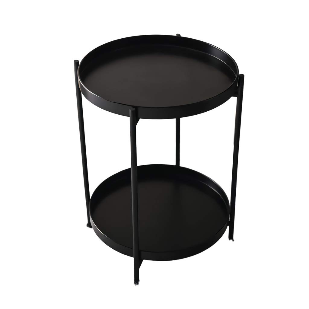 LICHUAN 2-Tier Round Metal Coffee Table - 20.07