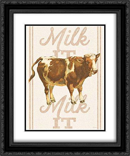 15x17 Black Ornate Framed Double Matted Museum Art Print - 'Milk It' by Sue Schlabach | Vintage Wall Decor for Living Room, Bedroom & Office