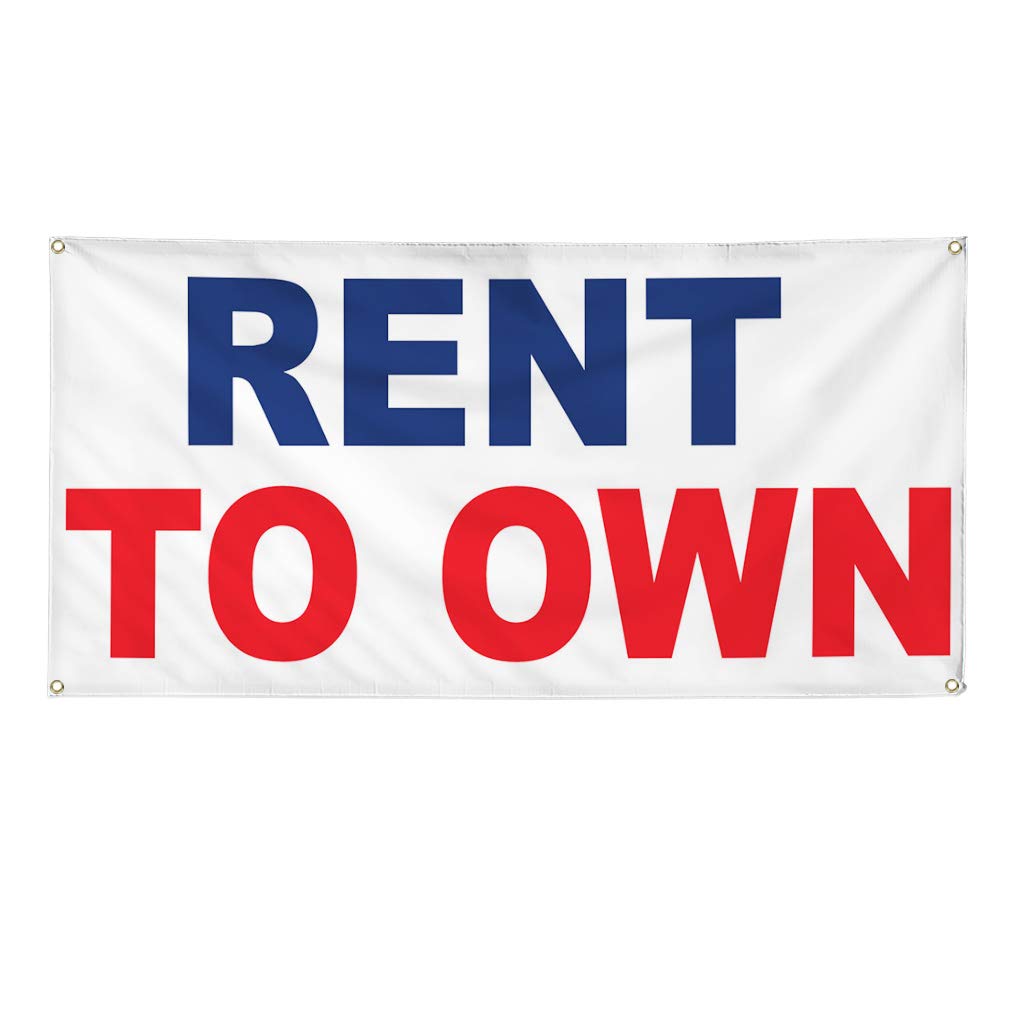 Vinyl Banner 48x96 Inches - Durable Weatherproof Outdoor Business Sign with 8 Grommets (Blue/Red) - Perfect for Yard Sales, Construction Sites & Event Advertising