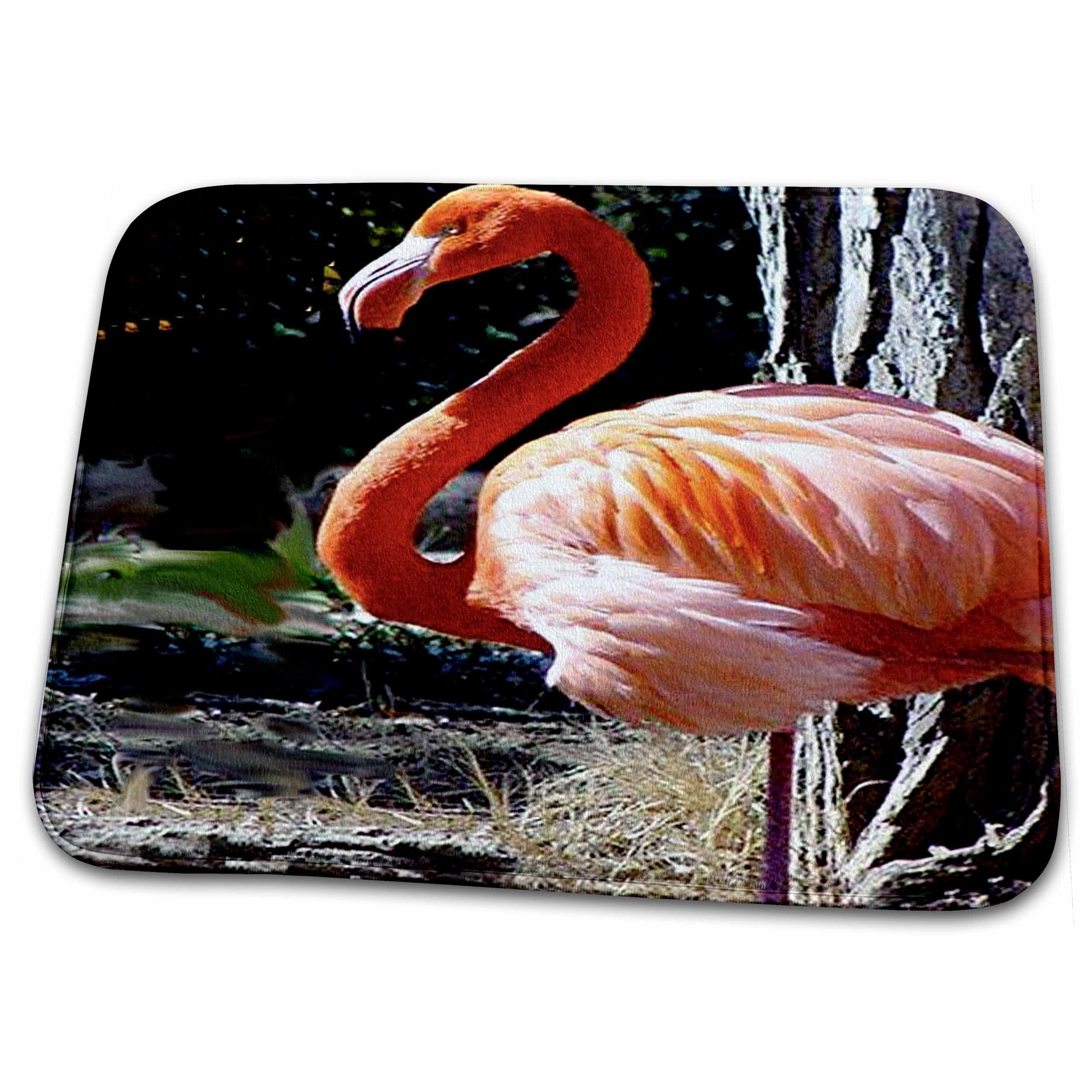 Flamingo Dish Drying Mat - Absorbent Kitchen Mat for Dishes