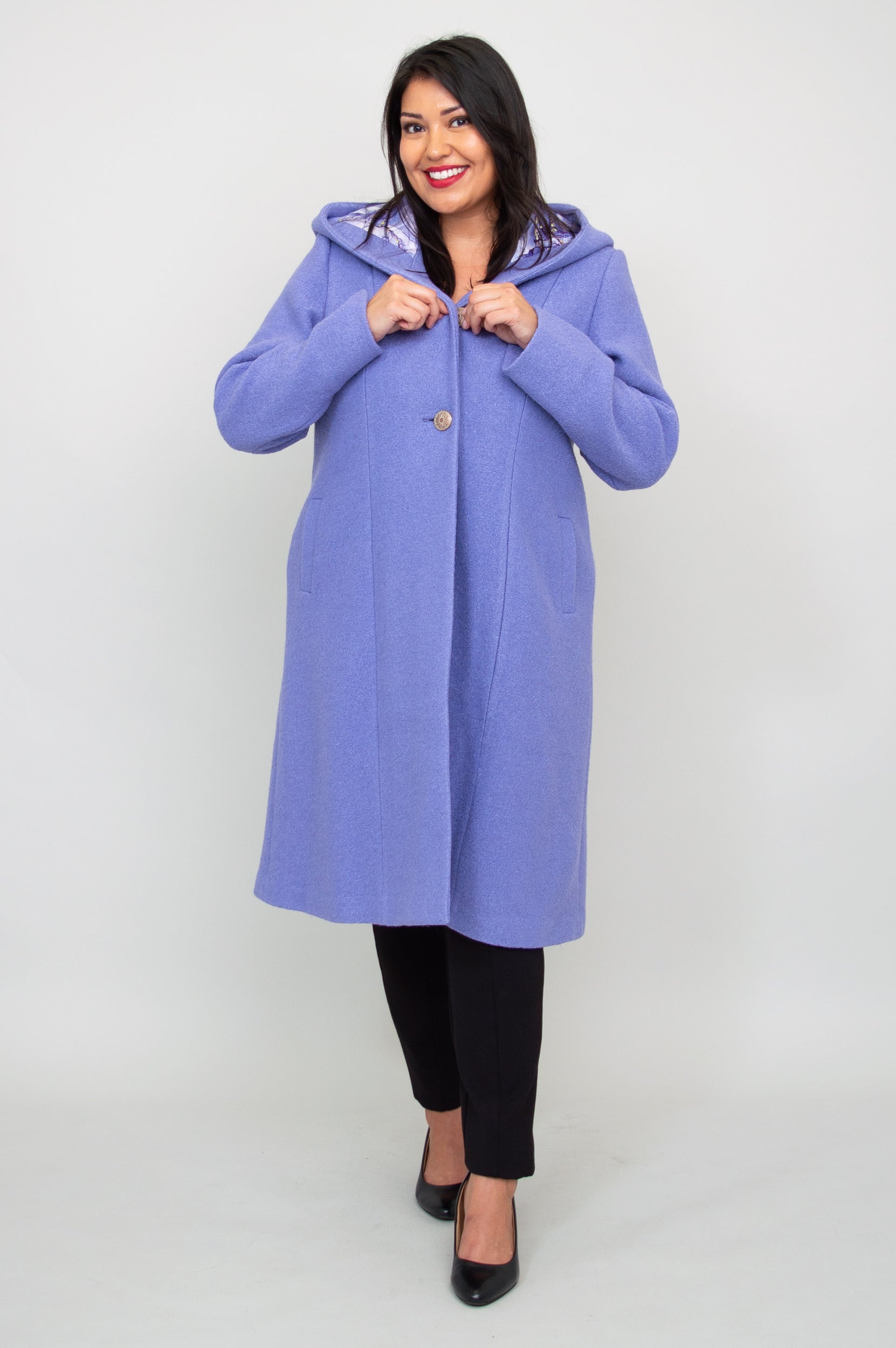 Stylish Britt Coat in Amethyst - Premium Boiled Wool Jacket for Women | Perfect for Fall & Winter Fashion, Office Wear, and Outdoor Activities