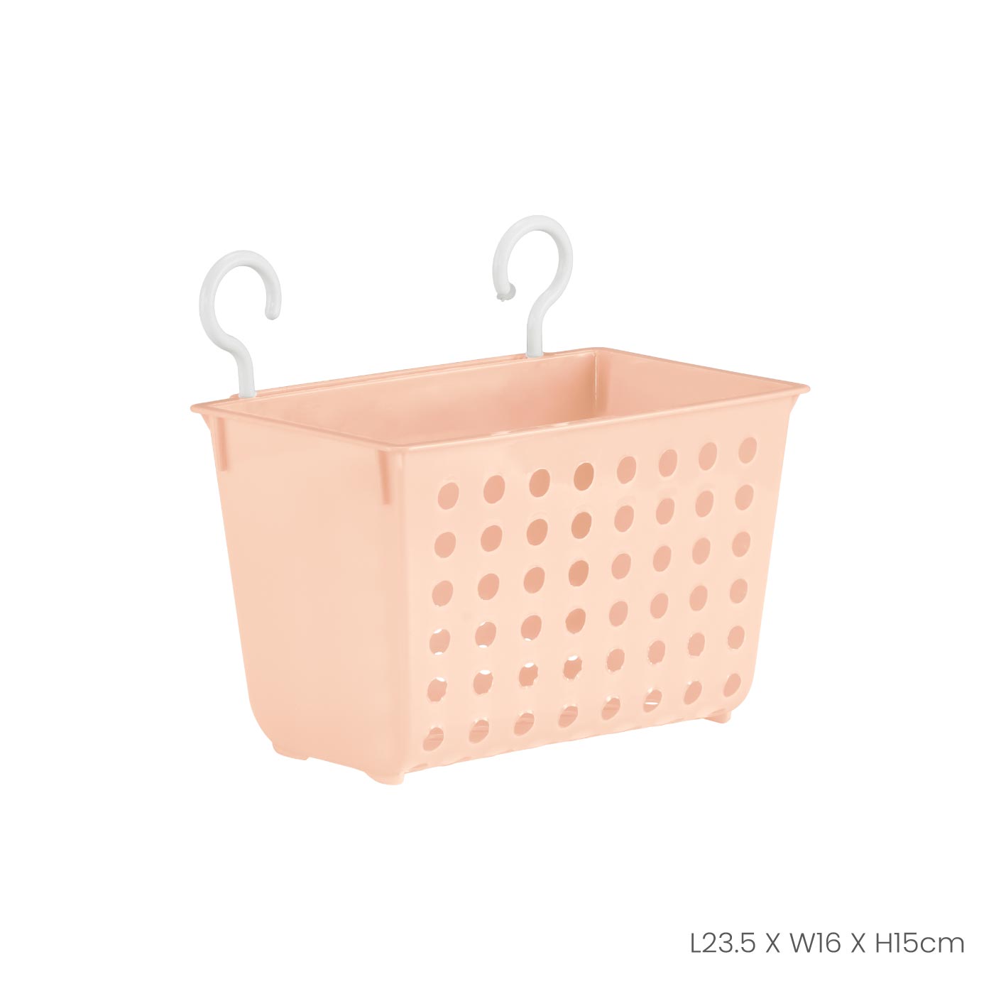 Hanging Basket with 2 Hooks - Wall Mounted Storage Organizer for Kitchen, Bathroom, or Office - Perfect for Fruits, Vegetables, Towels, and Supplies