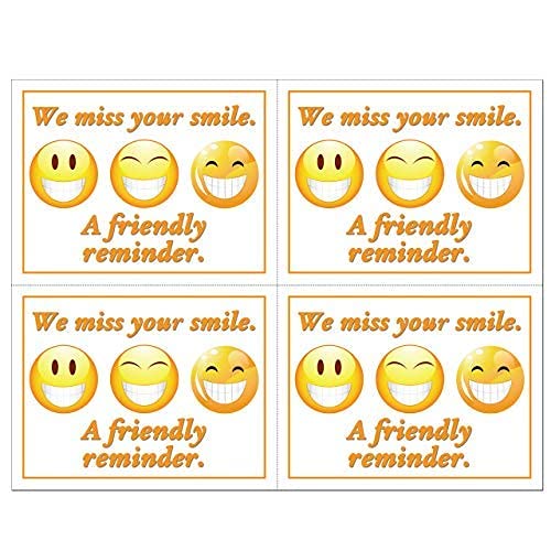 Dental Appointment Reminder Postcards - 4 Perforated Cards per Sheet (4.25