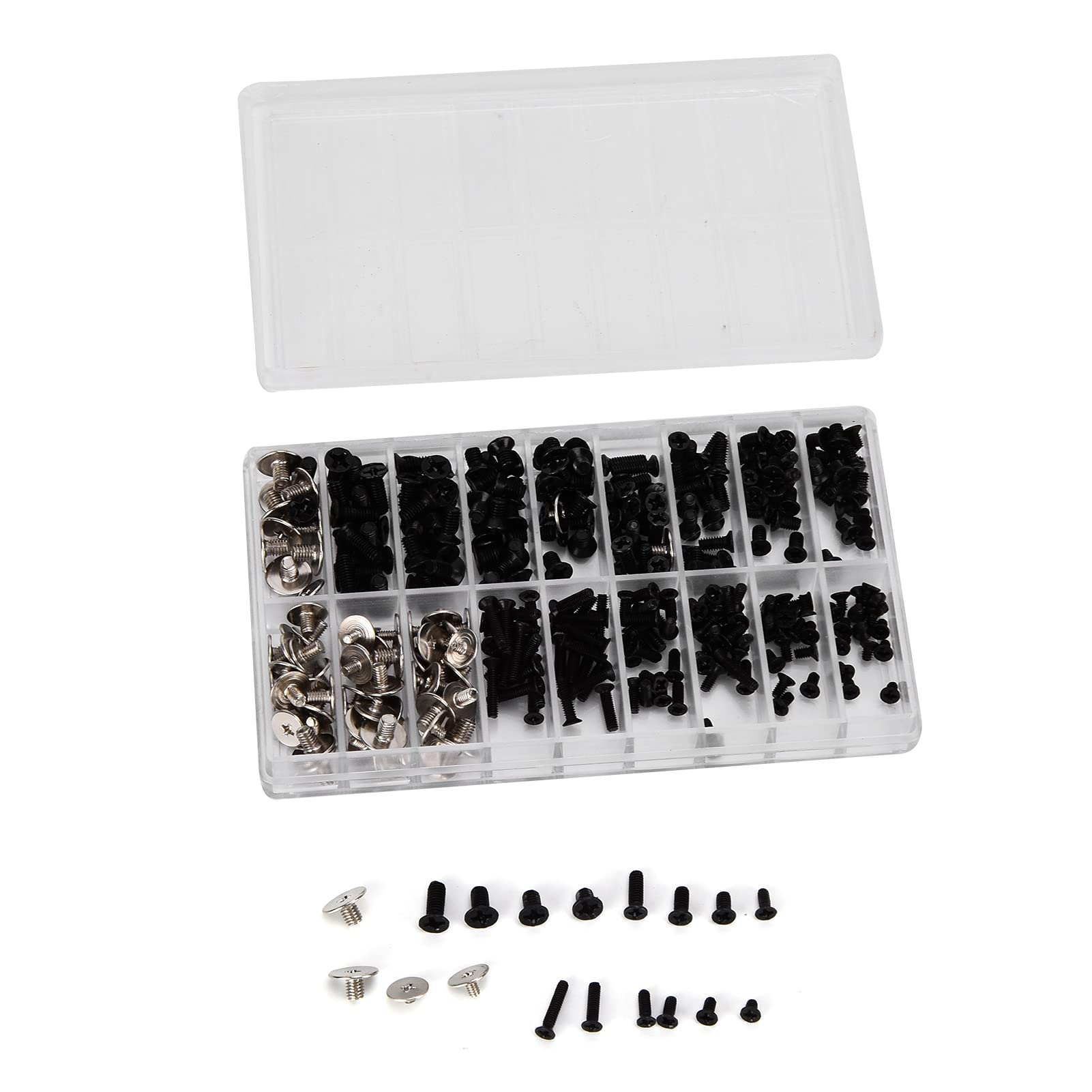 360Pcs Computer Screws Kit - Cross Head Replacement Screws for Laptop, PC, Watch Repair - Durable Alloy Steel Machine Screws for Electronics & Small Devices (Home & Office Use)