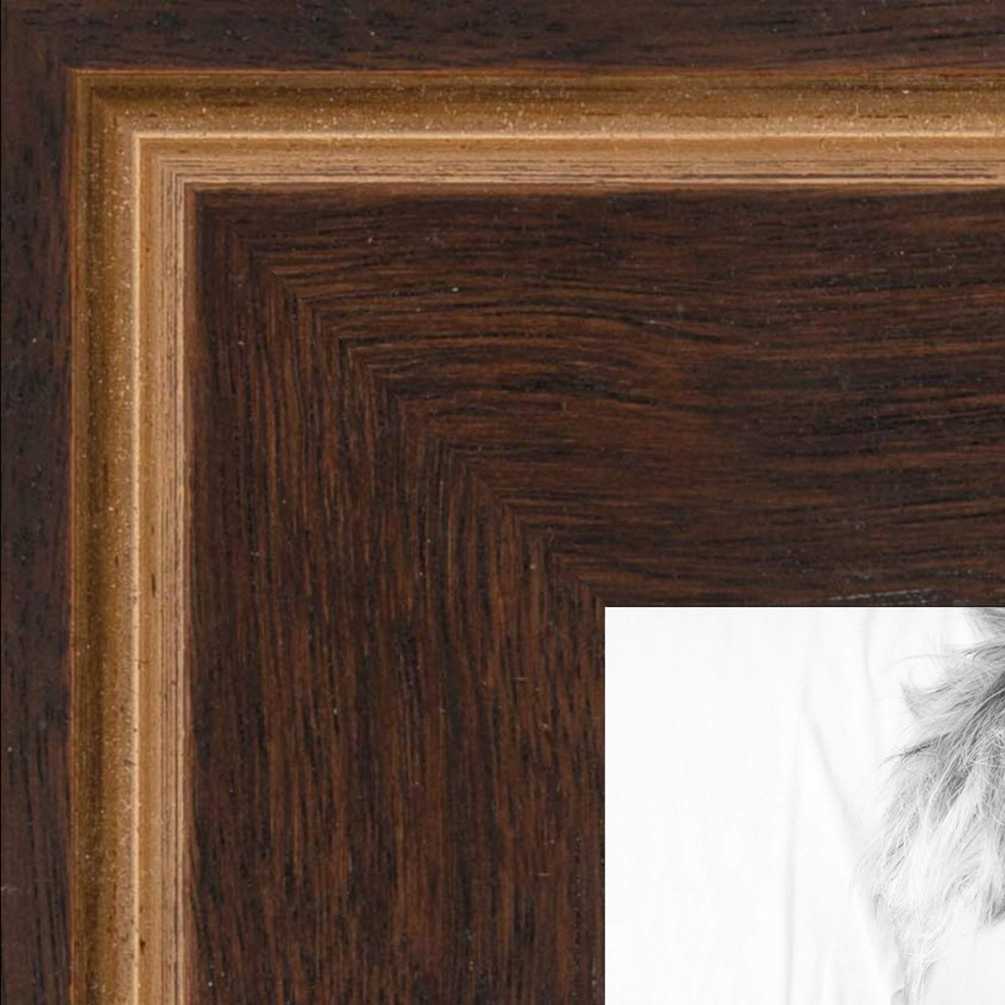 ArtToFrames 25x25 Inch Brown Wood Picture Frame - 1.25