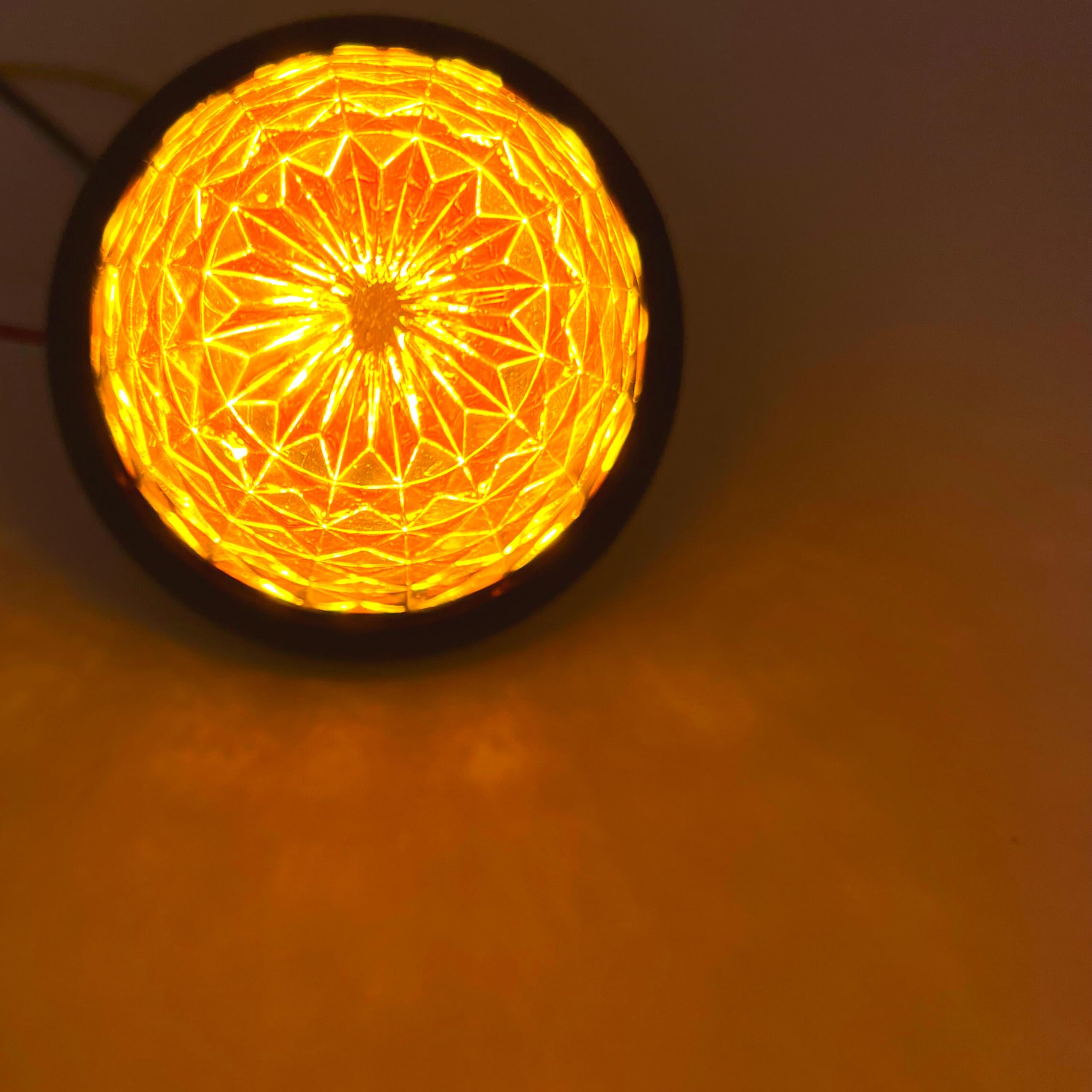 3.5 Inch 16 LED Round Beehive Cone Trailer Lights - Amber Submersible 12V Side Marker Clearance Lights - Waterproof 16 Diodes for Peterbilt Trucks, ATV, Motorcycle (8 Pack) - Perfect for Night Driving, Off-Road Safety & Heavy Duty Vehicle Visibility