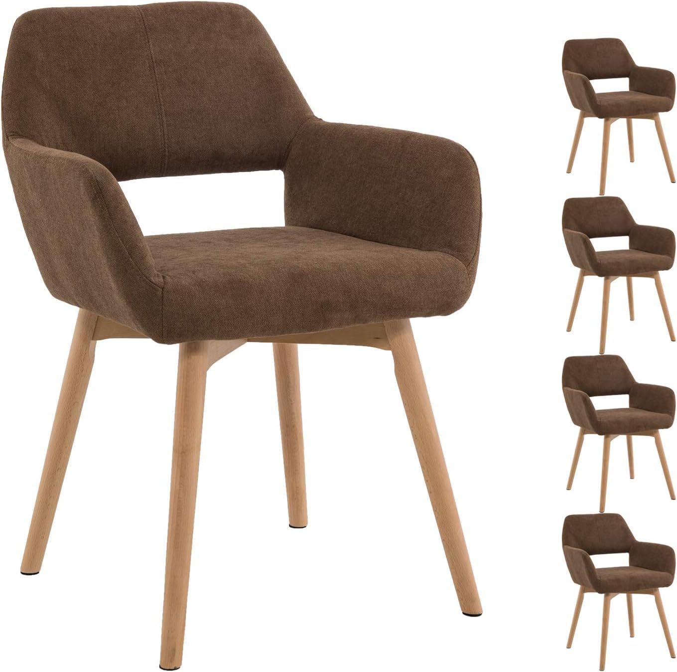 Homy Grigio Modern Dining Chairs Set of 4 - Solid Wood Legs Kitchen & Living Room Accent Chairs for Dining Room, Club, Guest Seating (Brown) - Perfect for Home Dining, Entertaining & Office Use