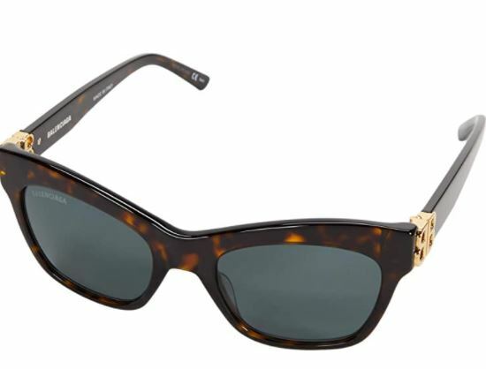Balenciaga BB 0132S Havana Gold/Green Butterfly Sunglasses for Women - Fashion Luxury UV Protection Shades for Beach, Driving & Summer Outfits