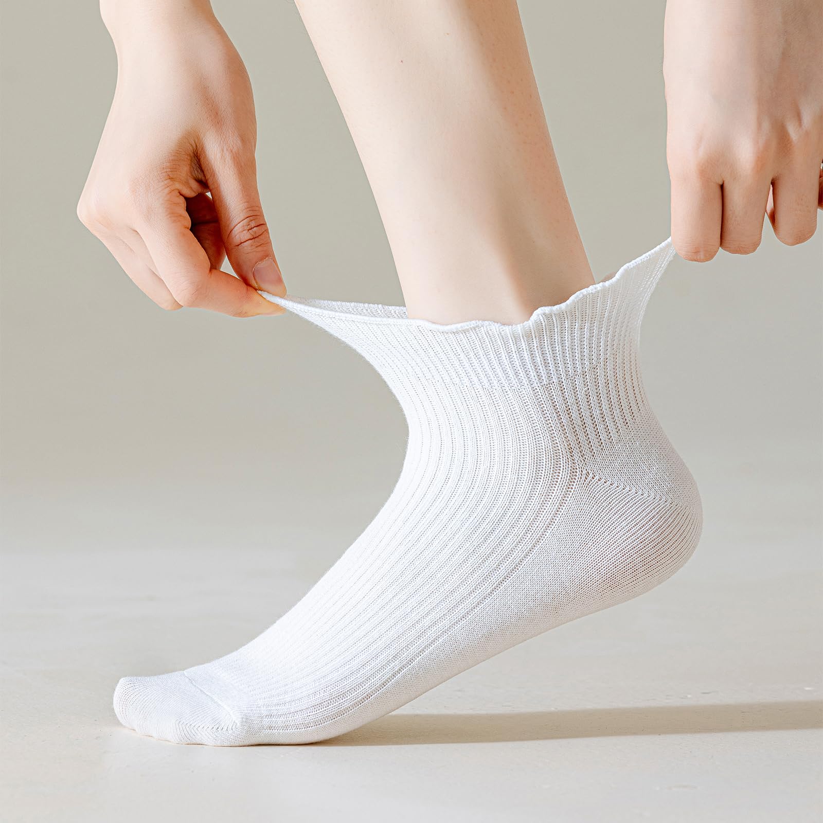 Mcool Mary Women's Ankle Ruffle Socks 6-Pack - Cute Cotton No-Show Socks for Casual Wear