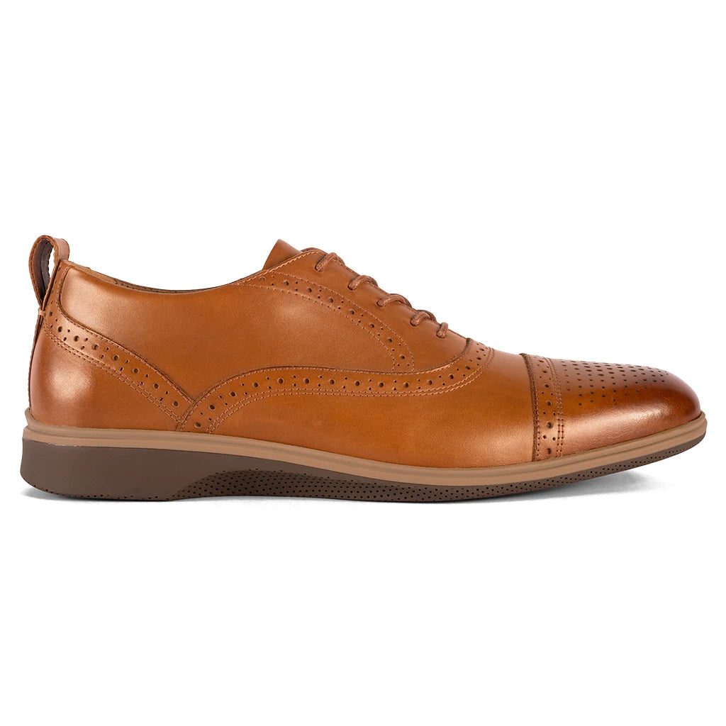 Premium Cap Toe Oxford Dress Shoes for Men - Honey Brown Leather - Perfect for Business, Weddings & Formal Events