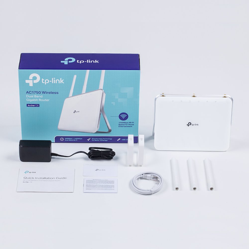 TP-Link AC1750 Smart WiFi Router (Archer C8) - Dual Band Gigabit Wireless Internet, High Speed for Gaming & Streaming, Long Range Coverage for Home & Office Use