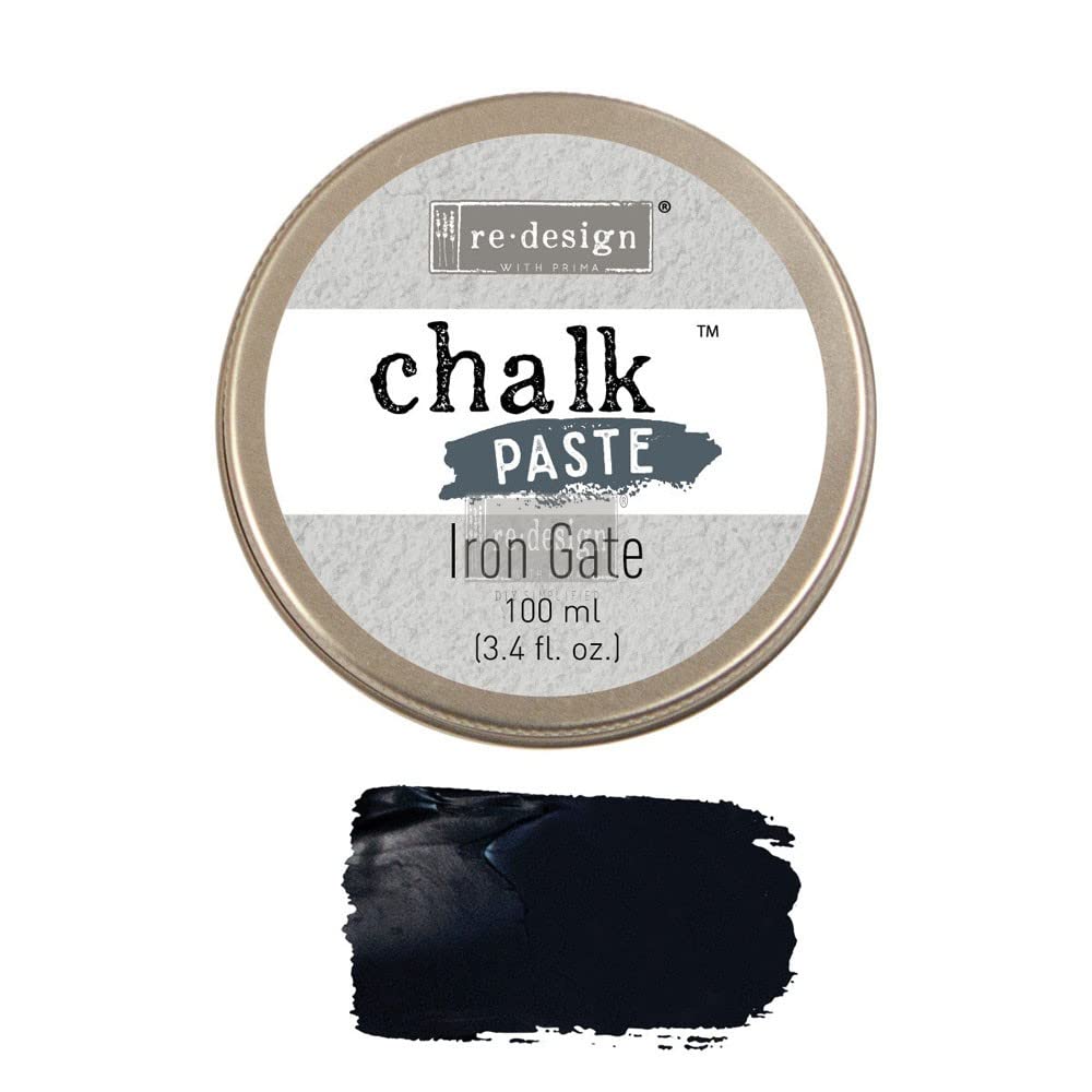 Prima Marketing Inc. Iron Gate Redesign Chalk Paste - Decorative Paint for DIY Furniture, Home Decor & Craft Projects - Perfect for Chalkboard Signs, Cabinets & Distressed Finishes