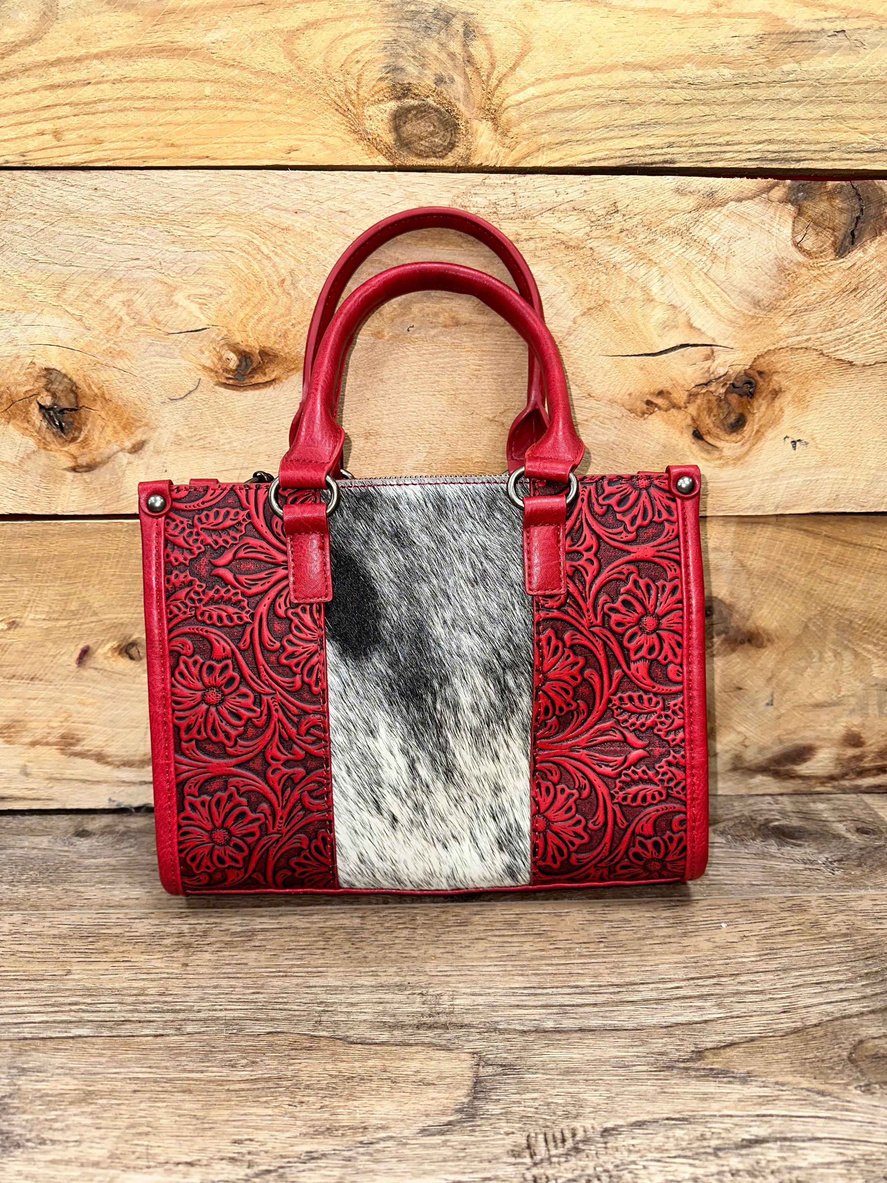 Premium Trinity Ranch Cowhide Leather Tooled CC Tote Bag - Handcrafted Western Style Purse for Women - Perfect for Work, Travel & Country Events