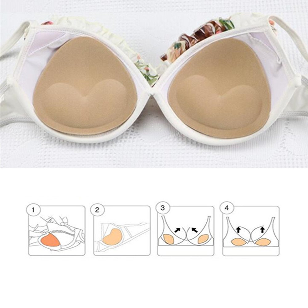 SERMICLE Self-Adhesive Bra Pads - Removable Silicone Triangle Push Up Inserts for Women | Comfortable & Reusable Breast Enhancers | Perfect for Dresses, Swimwear & Special Occasions