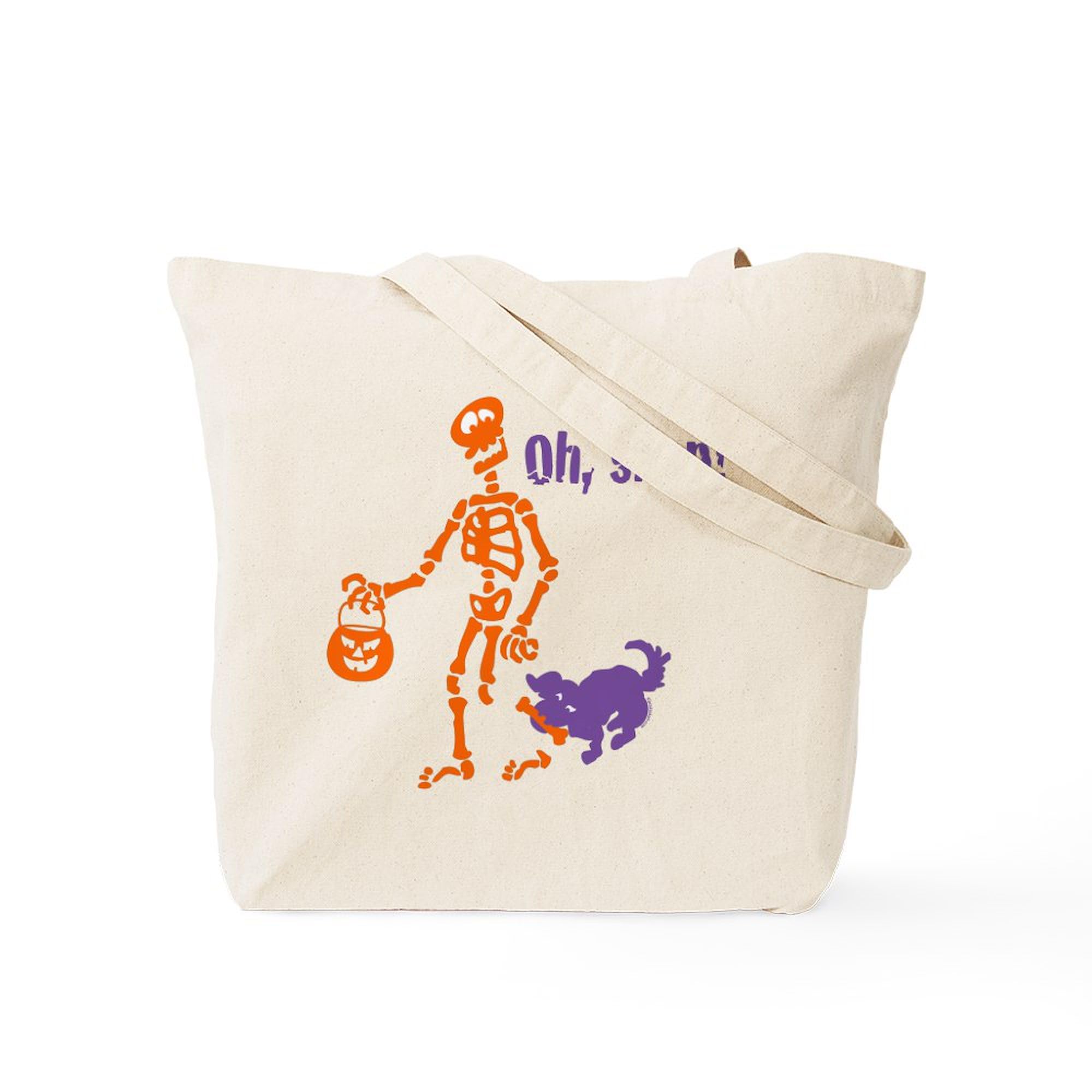 Eco-Friendly Oh Snap Skeleton Tote Bag - Natural Canvas Reusable Shopping Bag for Groceries, Beach & Daily Use