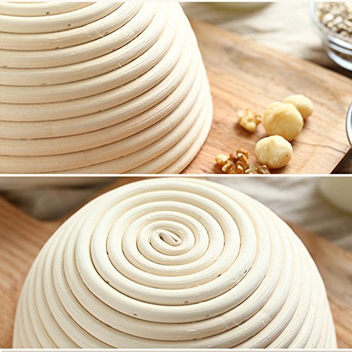 6-Pack 5 Inch Sourdough Bread Proofing Baskets - Round Banneton Brotform with Linen Liner, Handmade Rattan Dough Rising Bowl for Professional & Home Bakers - Perfect for Artisan Bread Baking, Sourdough Starter, and Homemade Pastries