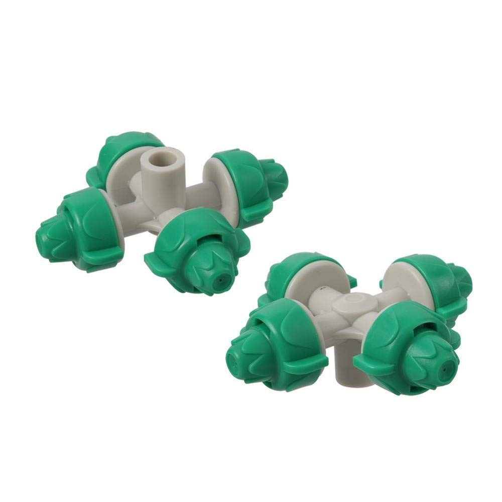 High Pressure Hose Spray Gun Kit - 100pcs Cross Misting Nozzles for Agricultural Irrigation, Garden Sprinkler, Patio & Greenhouse Atomizing Water Fog System - Perfect for Lawn Care, Plant Watering & Outdoor Cleaning