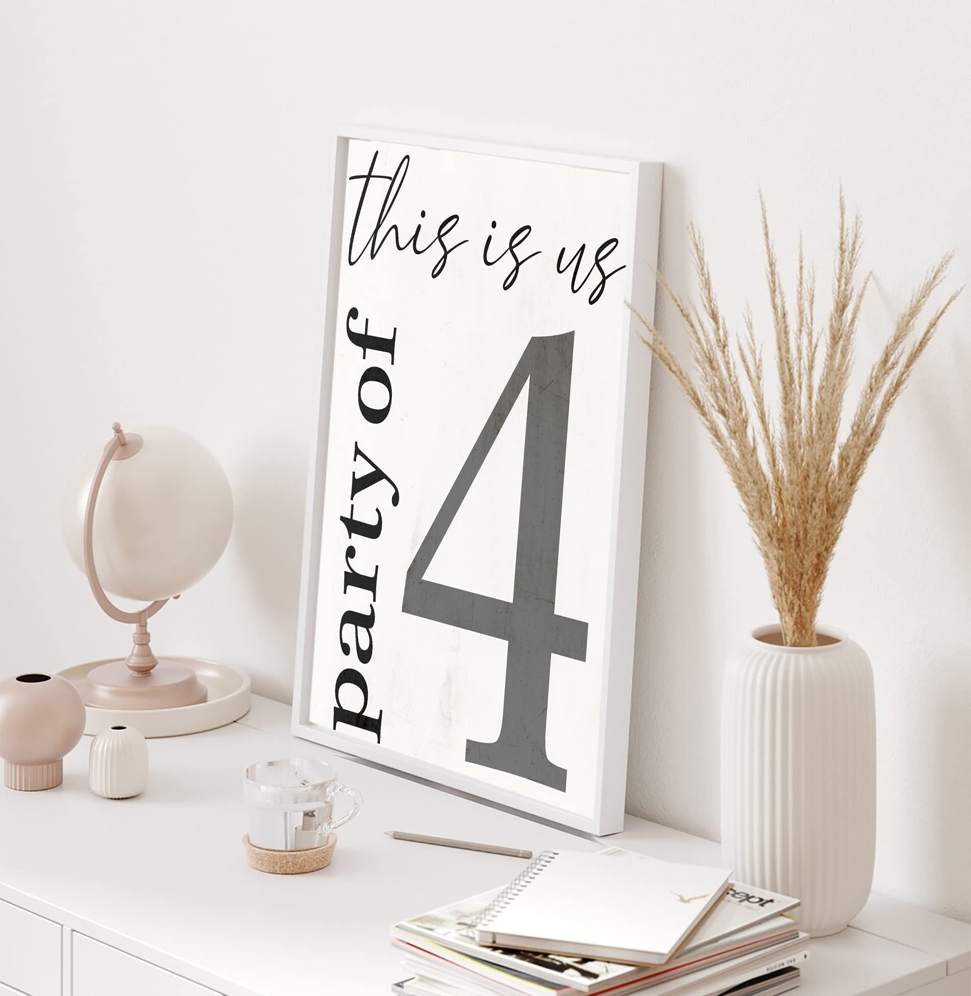 Custom Personalized Family of 4 Poster Print - Farmhouse Style Home Sign - Unframed Modern Wall Art Decor (8