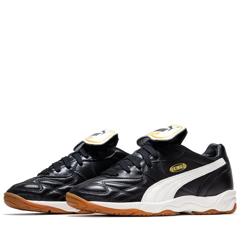 Puma King Indoor Soccer Shoes - Black/Warm White - Perfect for Indoor Football & Futsal Training