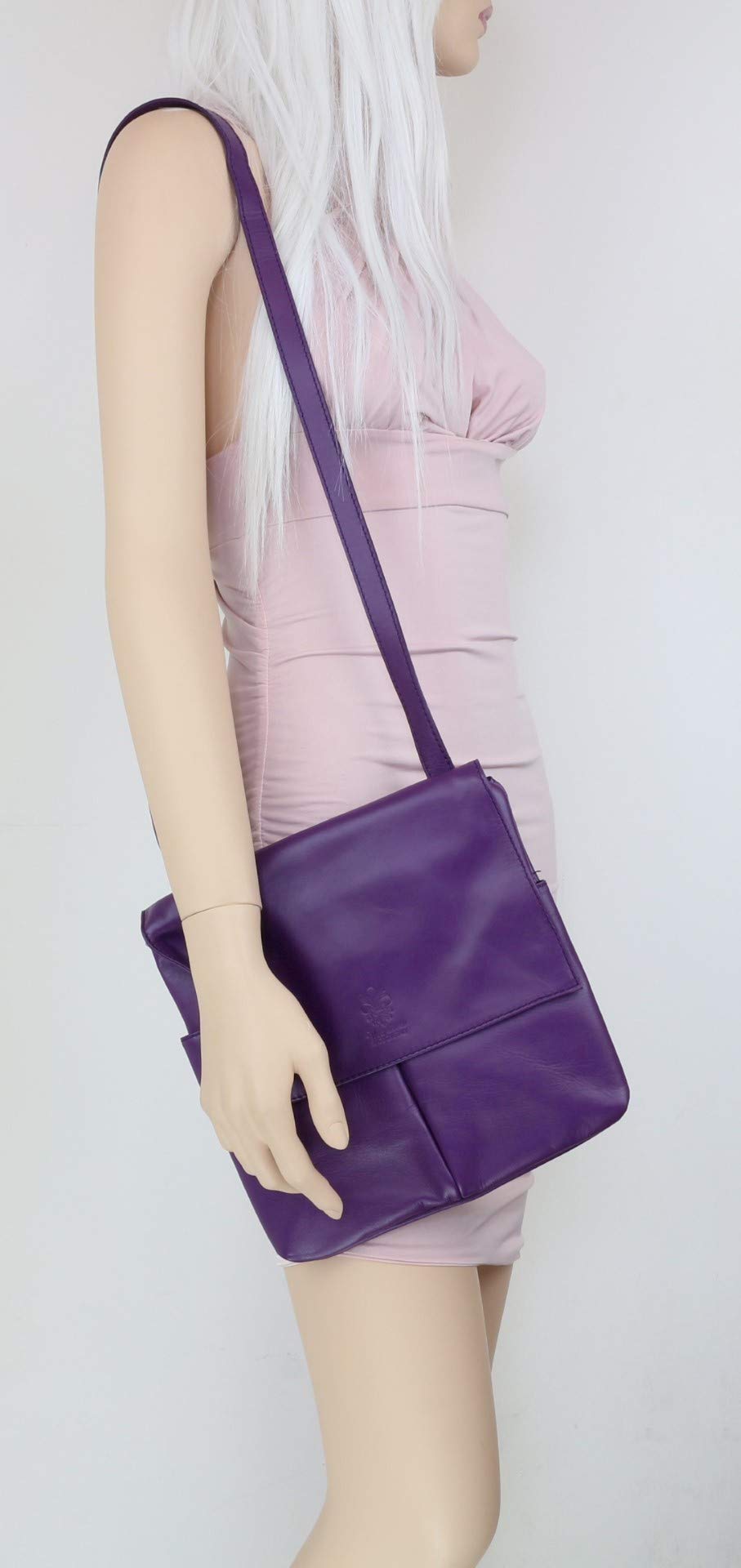 Stylish Italian Genuine Leather Crossbody Bag for Women with Double Pockets - Perfect for Work, Travel & Everyday Use