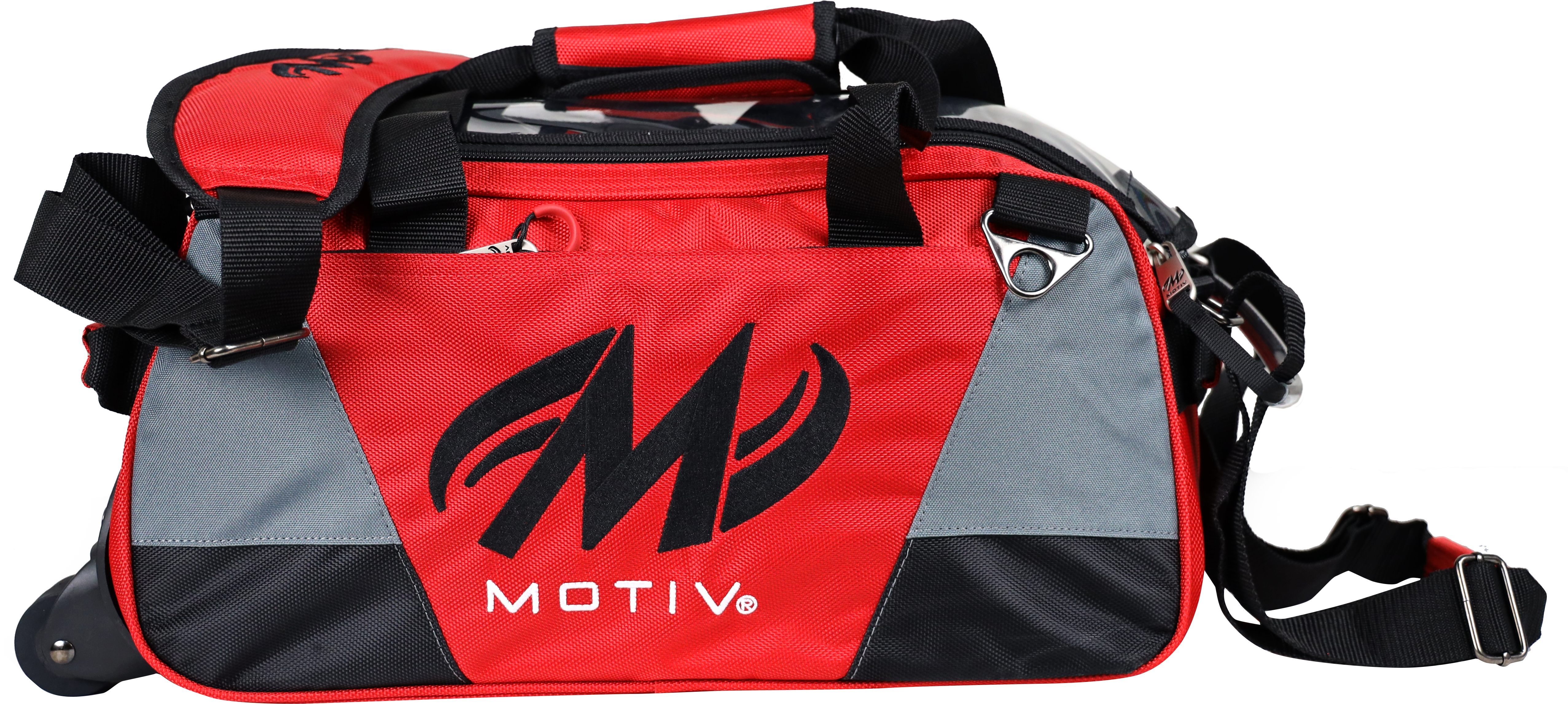 Motiv Ballistix 2 Ball Double Tote Fire Red Bowling Bag for Men & Women - Premium Bowling Accessories for League Play & Practice Sessions
