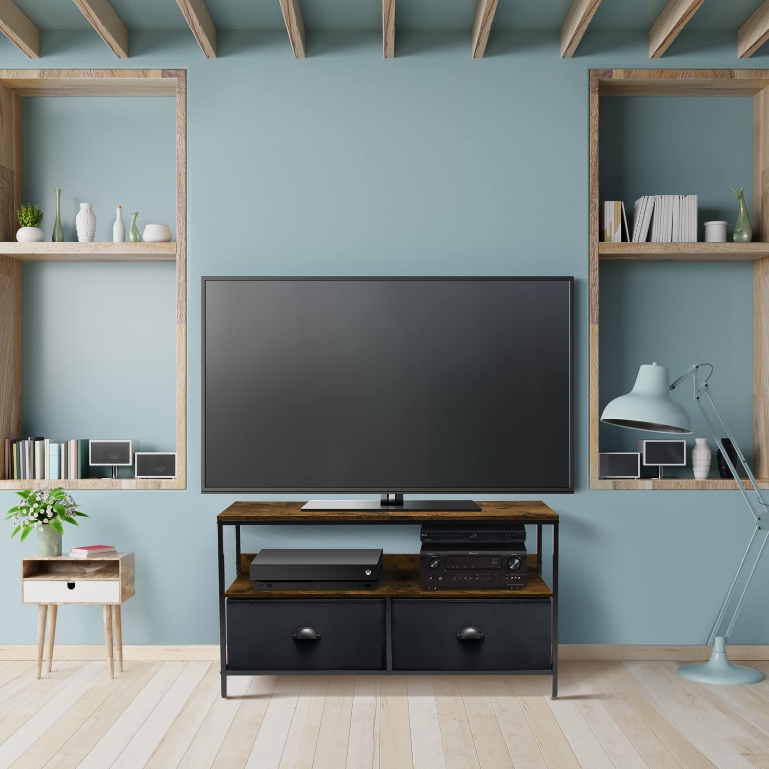 Sorbus TV Stand Dresser with 2 Drawers - Modern TV Riser Chest with Storage for Bedroom, Living Room & Dorm - Space Saving Furniture for Small Apartments & Home Entertainment Setup