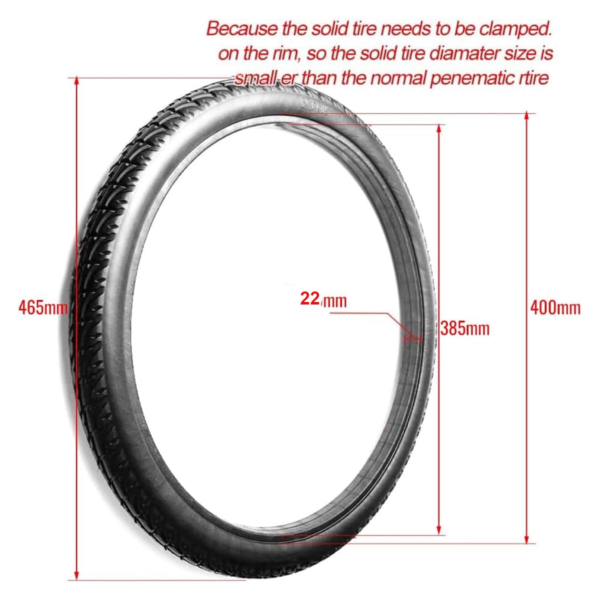 20x1.75 Inch Solid Bike Tires - 20