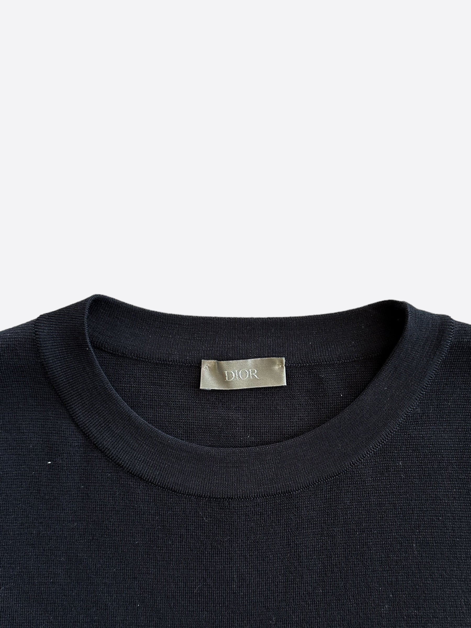 Dior Black Patch Wool Sweater for Women - Luxury Knit Pullover with Embroidered Details | Perfect for Winter Fashion, Office Wear & Holiday Outfits