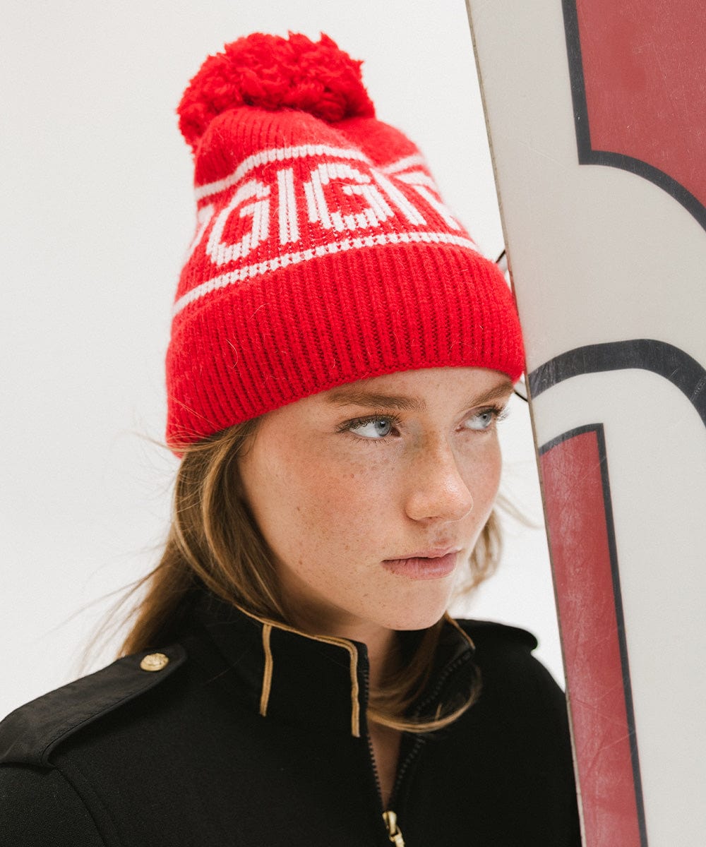 Jane Retro Pom Beanie - Soft Winter Knit Hat with Faux Fur Pom for Women & Girls - Perfect for Skiing, Snowboarding & Cold Weather Fashion