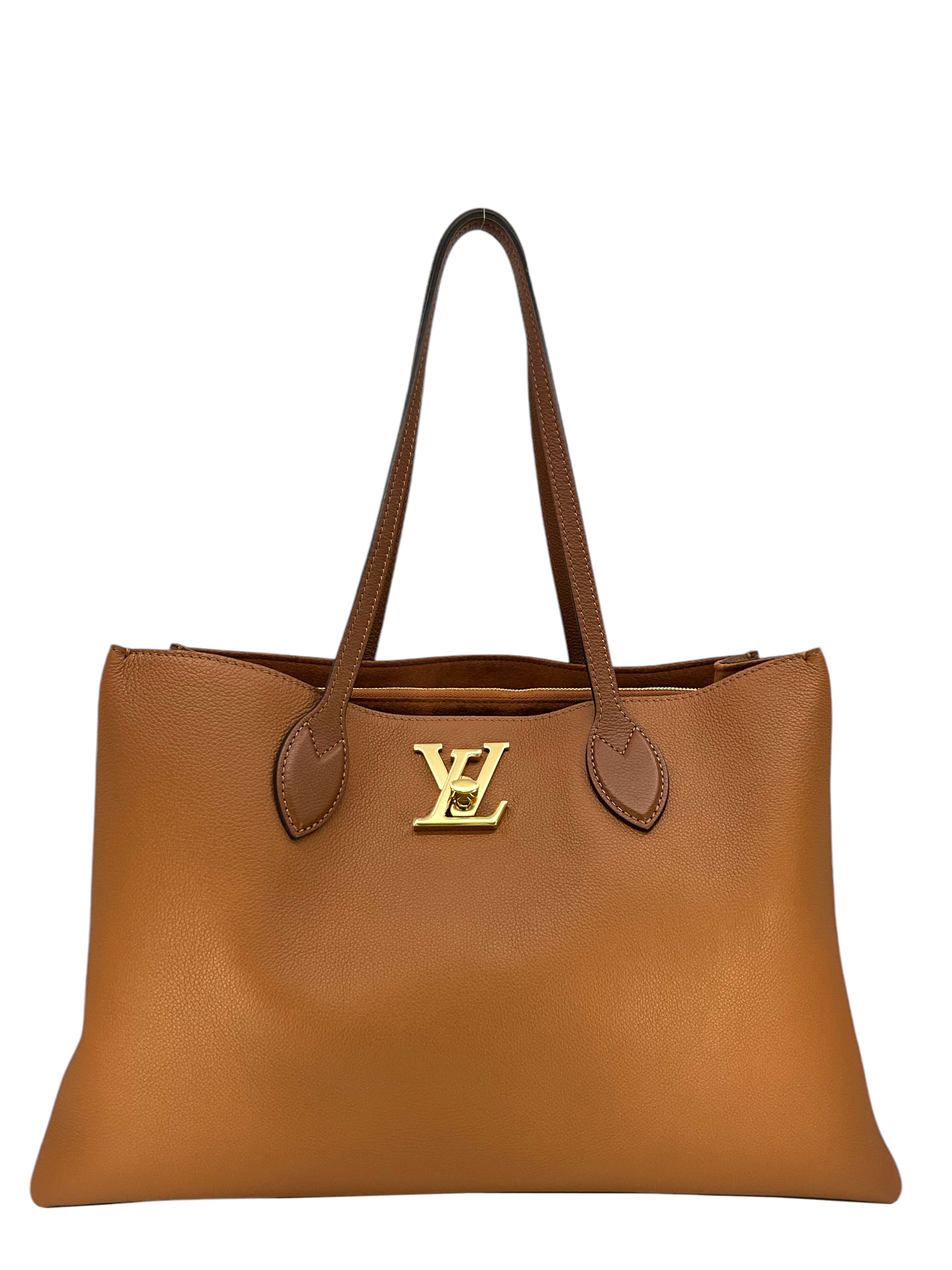 Louis Vuitton Lockme Calfskin Shopping Tote Bag - Luxury Leather Handbag for Women, Work, Travel & Everyday Use
