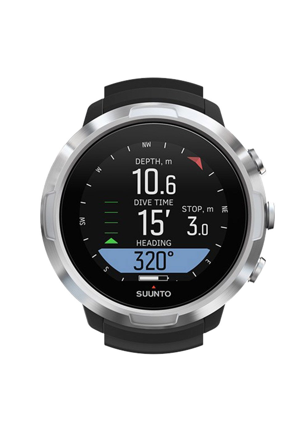 Suunto D5 Dive Computer - Black/Silver with USB Charging Cable - Perfect for Scuba Diving, Snorkeling & Water Sports