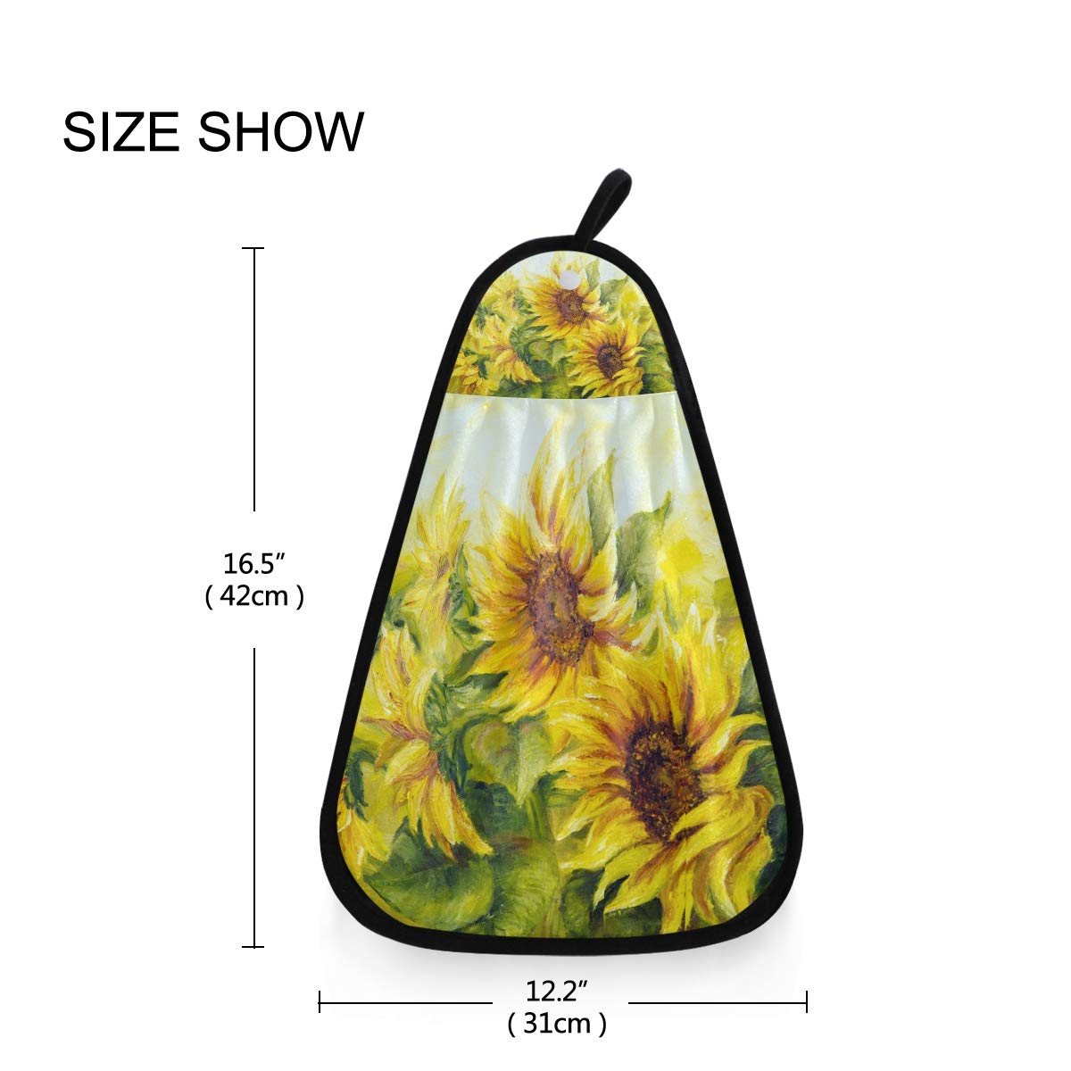 Vikko Sunflower Kitchen Towel - Absorbent Hanging Dish Cloth for Kitchen & Bathroom - Perfect for Drying Dishes, Cleaning Countertops, and Hand Drying