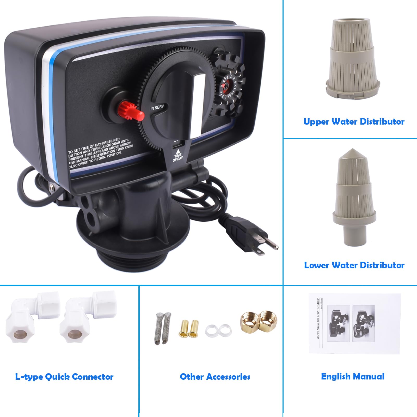 5600 Water Softener Timer - 12-Day Digital Timer Control Valve for 9