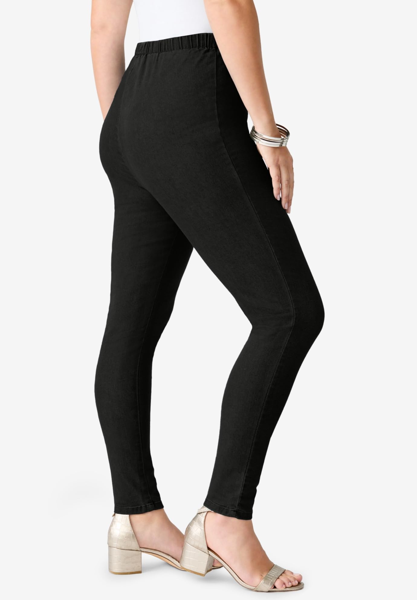 Roaman's Skinny-Leg Comfort Stretch Jeans for Women - Slim Fit Stretchy Denim Pants for Everyday Casual Wear & Office Outfits