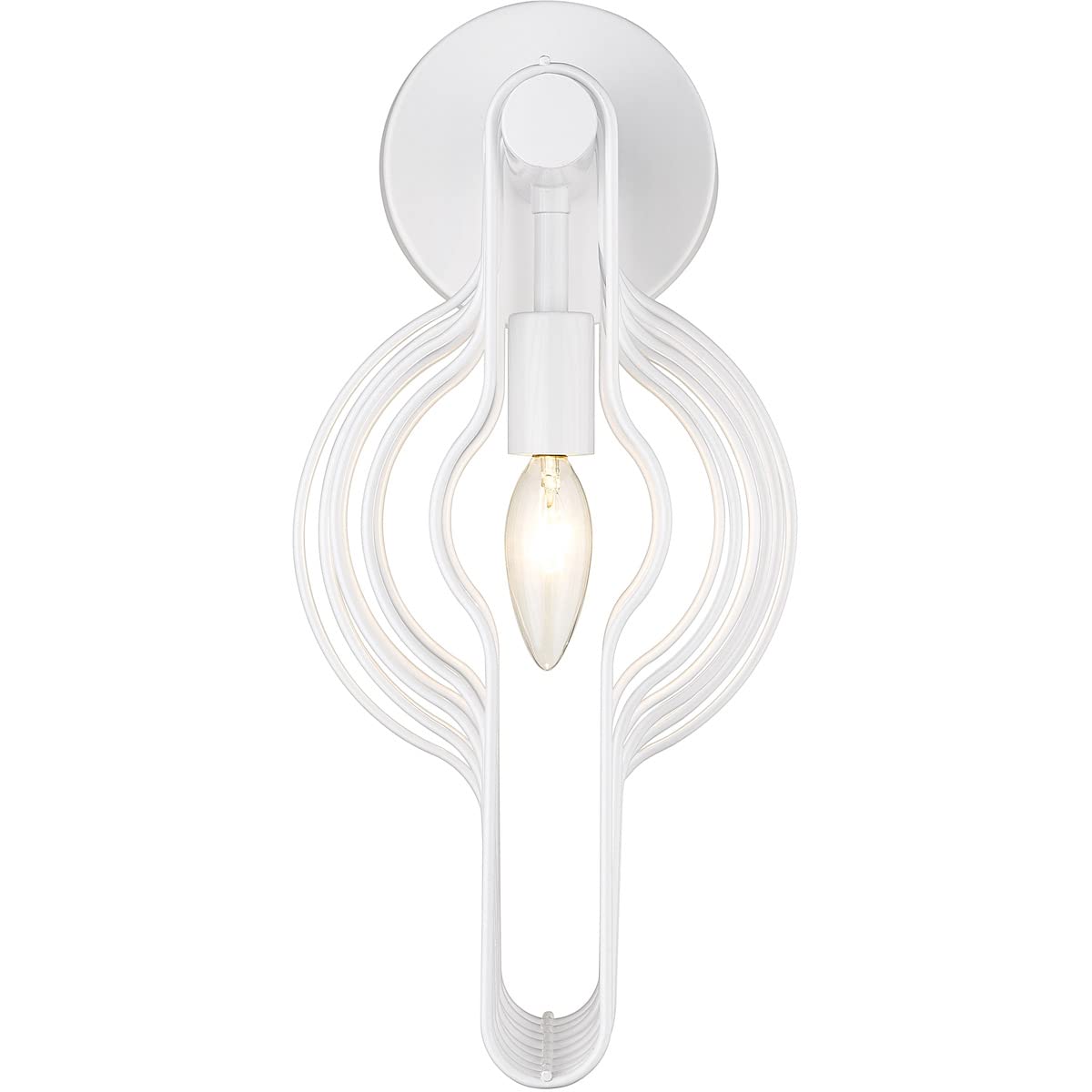 Z-Lite 801-1S-WH Single Light Wall Sconce in White - Modern Indoor Lighting Fixture for Bedroom, Hallway & Living Room Decor