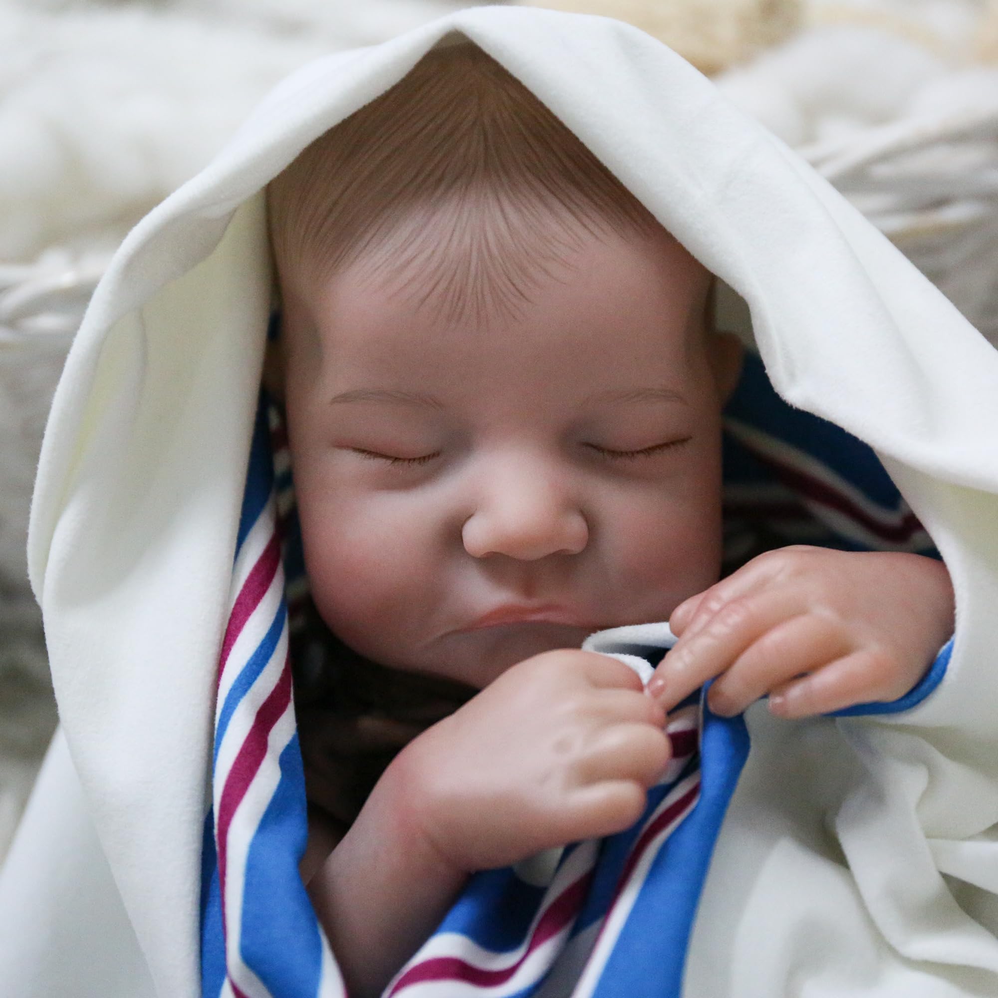 WOOROY 18 Inch Realistic Reborn Baby Doll Boy - Lifelike Weighted Sleeping Newborn Doll with Soft Body, Perfect Gift Toy for Kids Age 3+ | Great for Role Play, Therapy, Collecting & Gift Giving