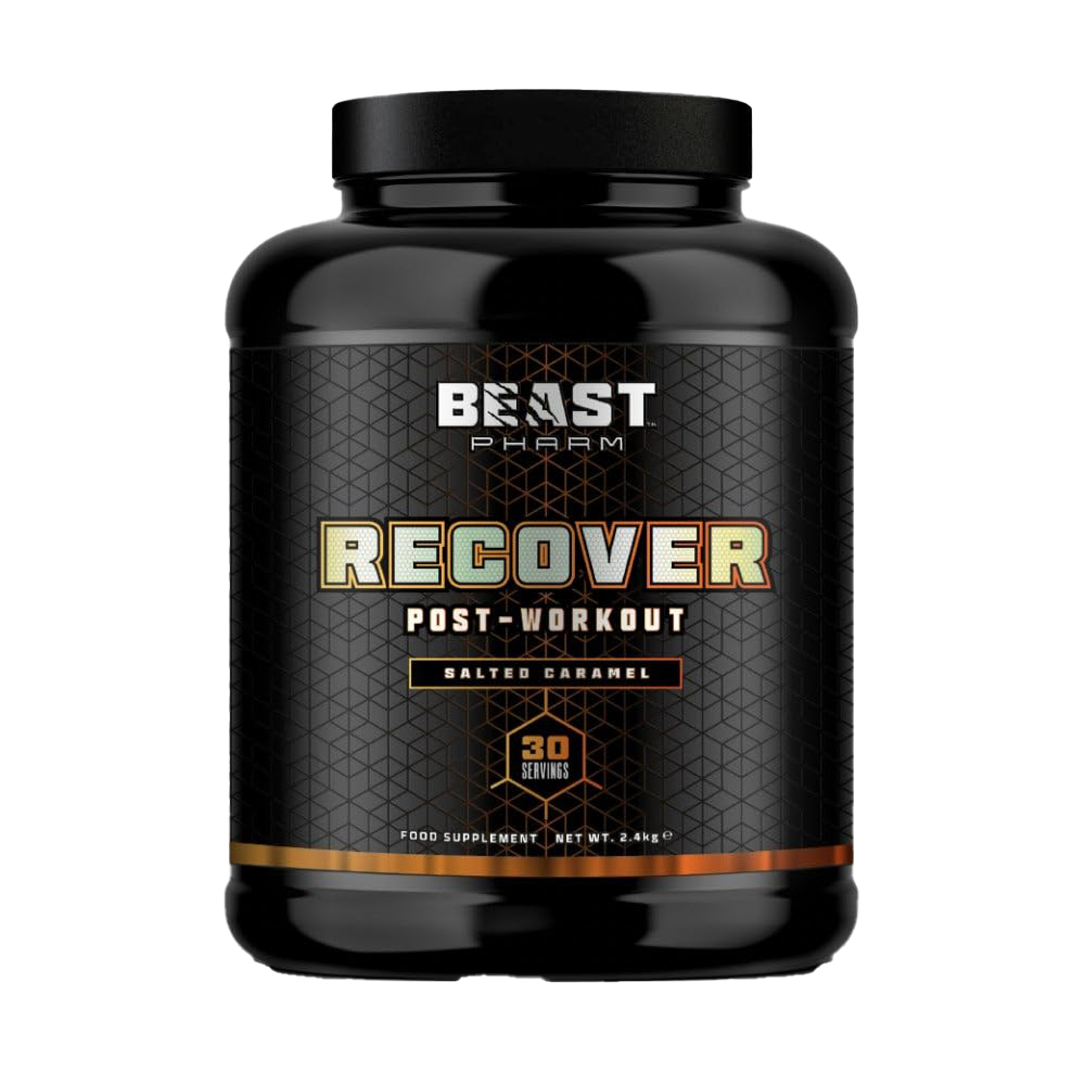 Beast Pharm Recover Post Workout Supplement 5.3lb (Salted Caramel Flavor) - Muscle Recovery & Protein Powder for Athletes & Bodybuilders After Training