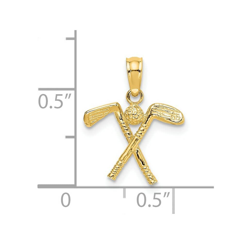 14K Yellow Gold 3D Golf Club & Ball Charm Pendant Necklace - Elegant Jewelry Gift for Golf Lovers - Perfect for Golf Tournaments, Birthdays & Anniversaries