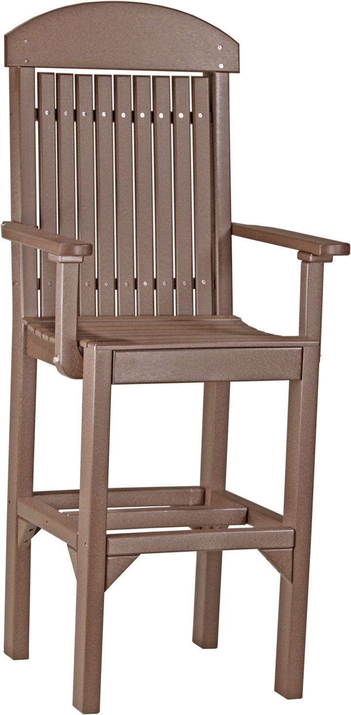 LuxCraft Classic Bar Height Arm Chair - Modern Dining & Kitchen Counter Stool for Home, Bar, Restaurant & Office Use