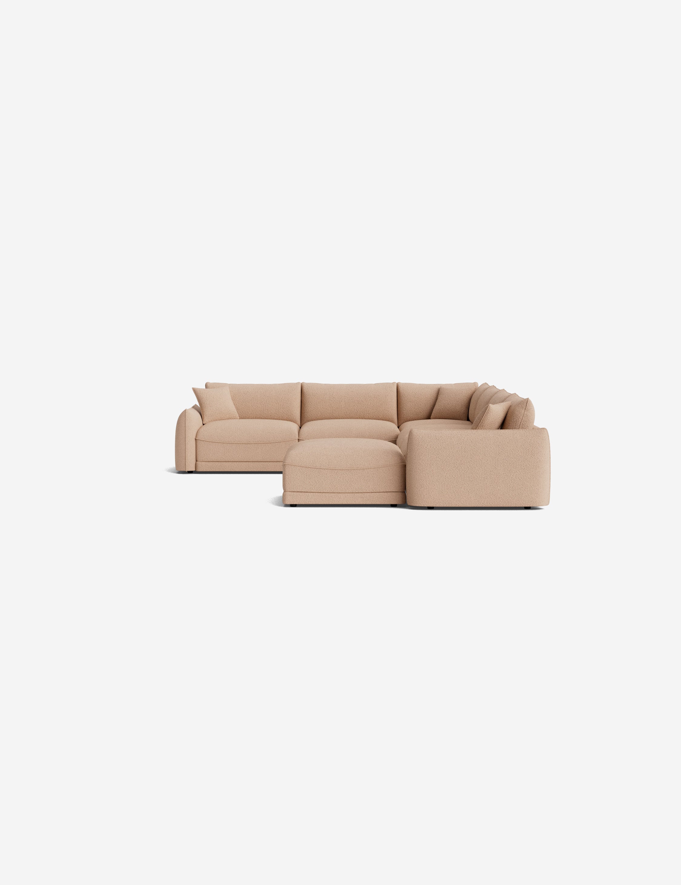 Balmer Modular Corner Sectional Sofa with Ottoman - Modern L-Shaped Living Room Furniture for Small Spaces | Perfect for Apartments, Condos and Family Gatherings