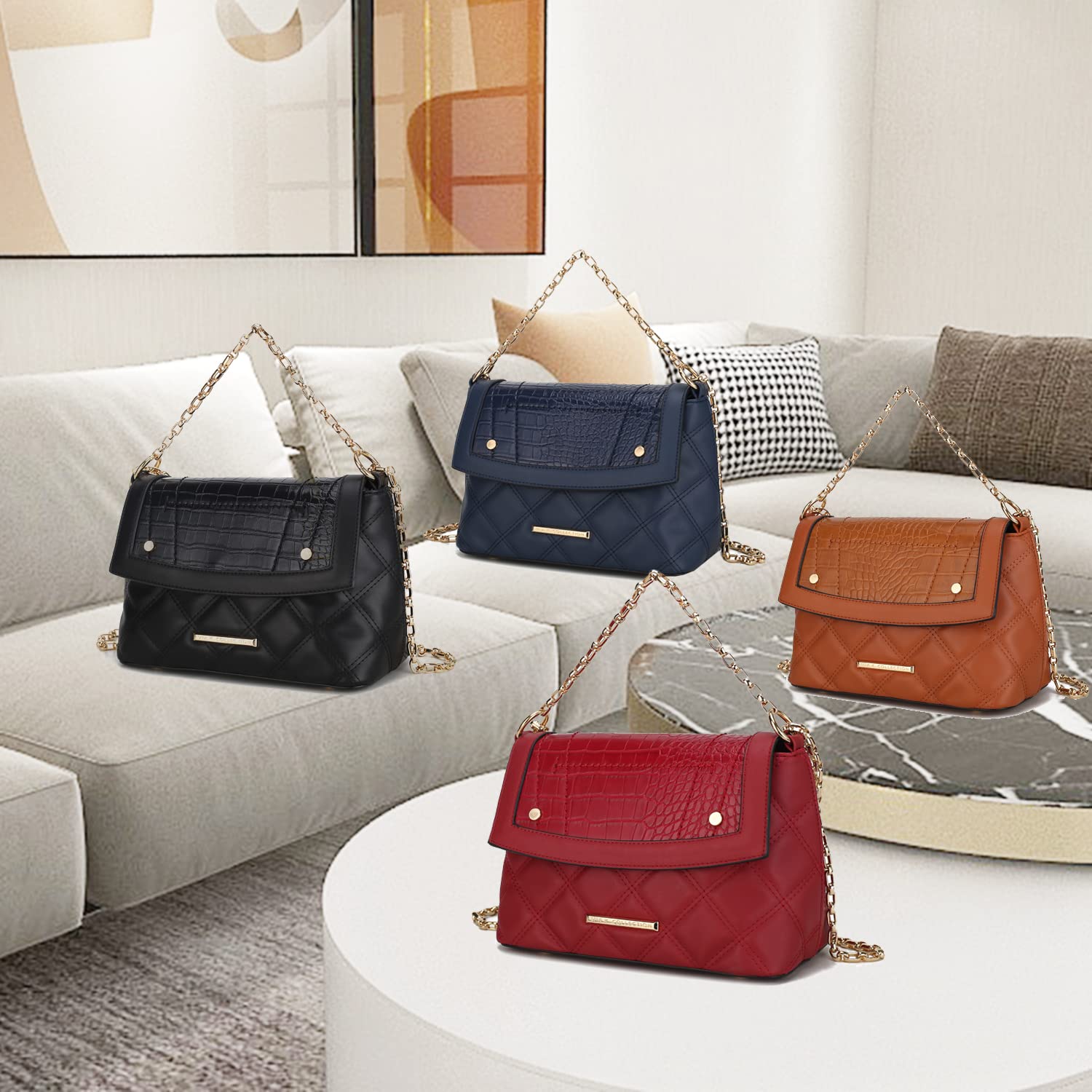 MKF Collection Women's Shoulder Bag - Stylish Crossbody & Top Handle Handbag Purse for Everyday Use, Work, Travel & Shopping