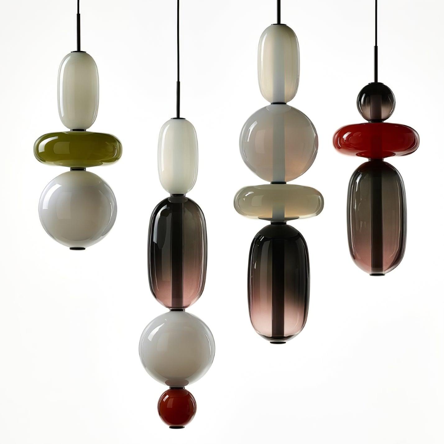 Stylish Candied Glass Pendant Light Set - Modern Hanging Fixture for Dining Room, Kitchen Island & Bedroom Decor